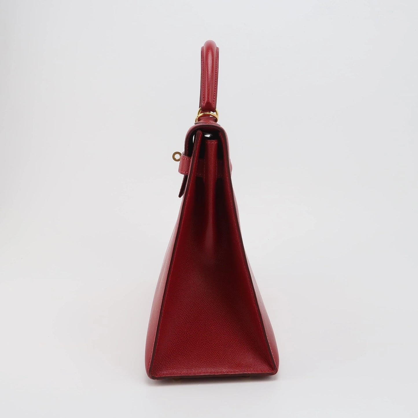 Hermès Kelly Sellier 32 Courchevel Rouge Vif com Ferragens Douradas