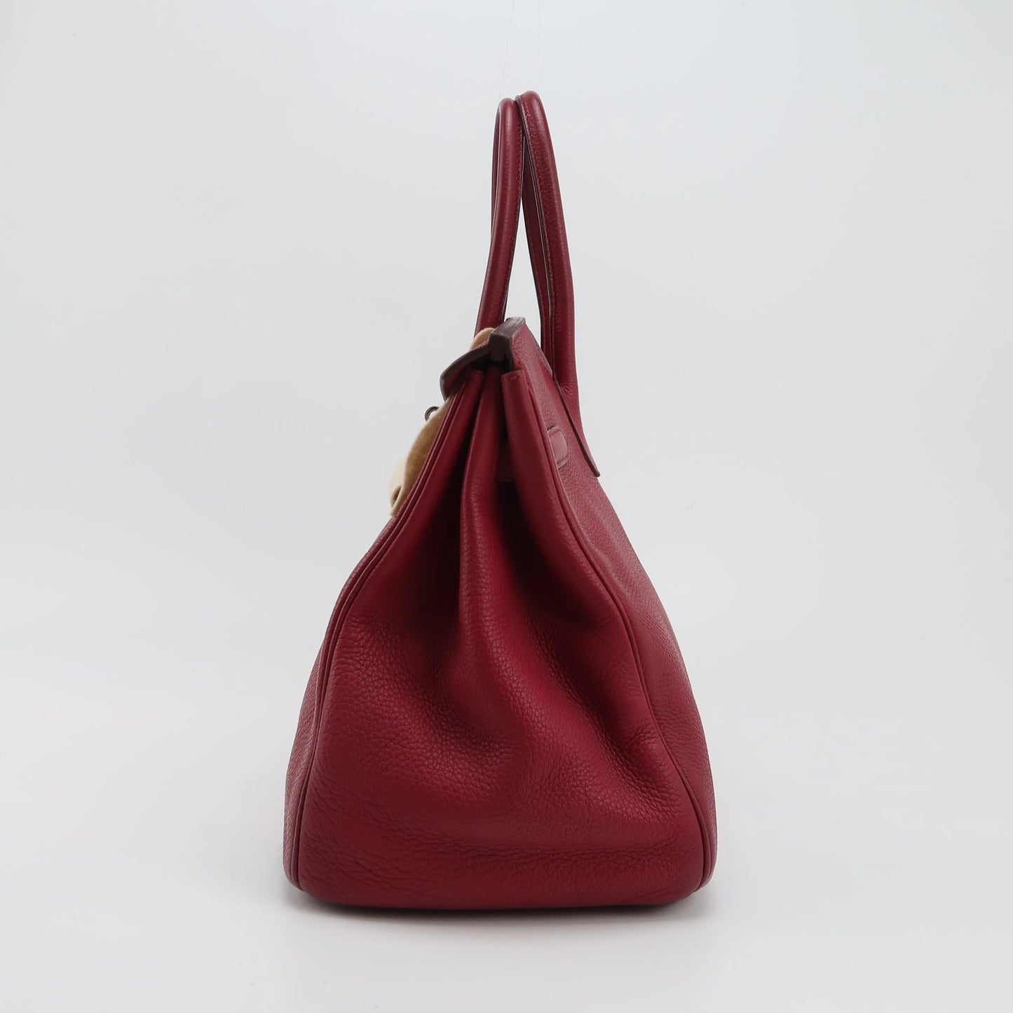 Hermès Birkin 35 Couro Togo B5 Rubis com Ferragens Paládio