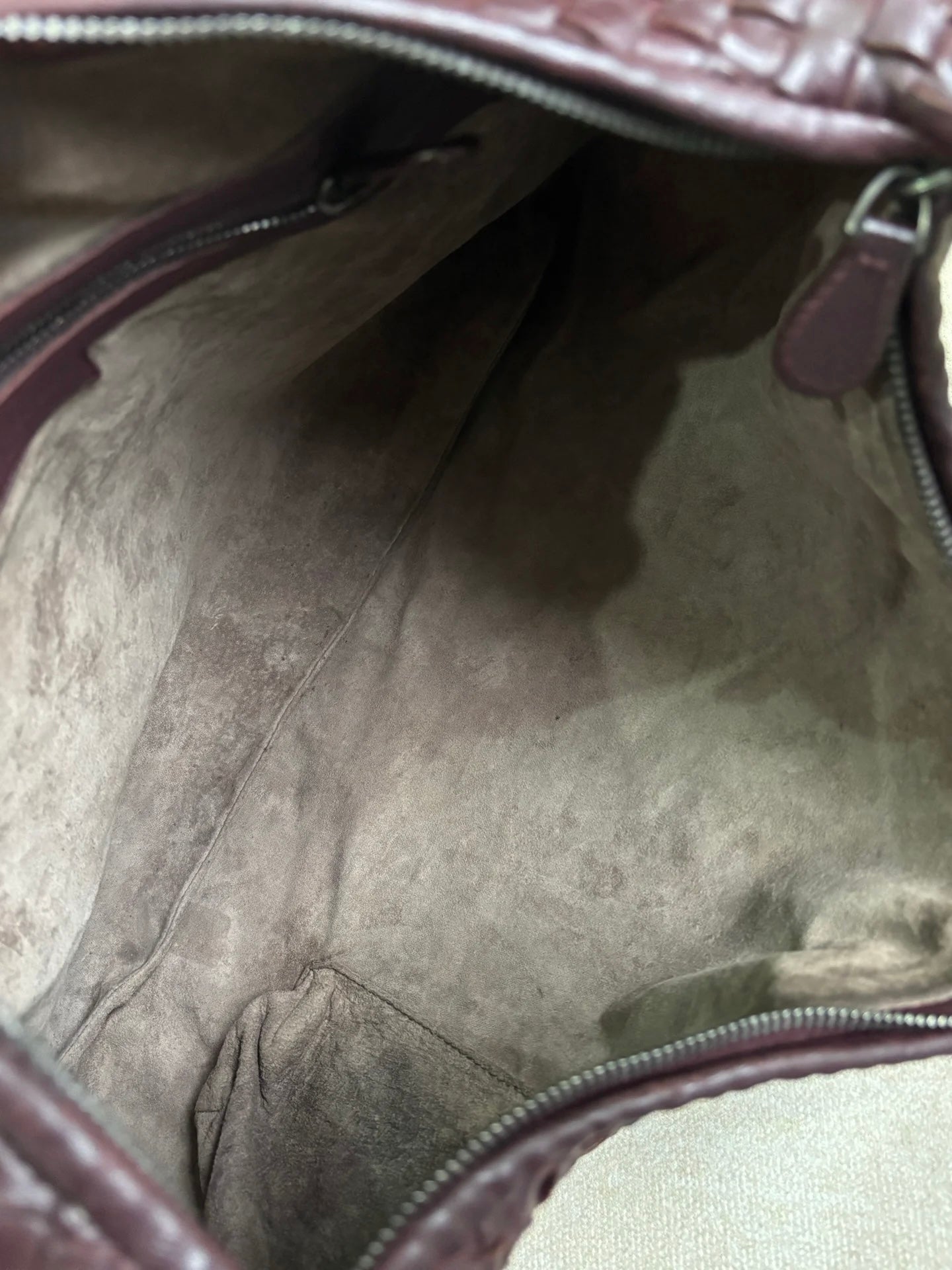 Bolsa Bottega Veneta Veneta Hobo-Couro Burgundy (Vinho) Intrecciato