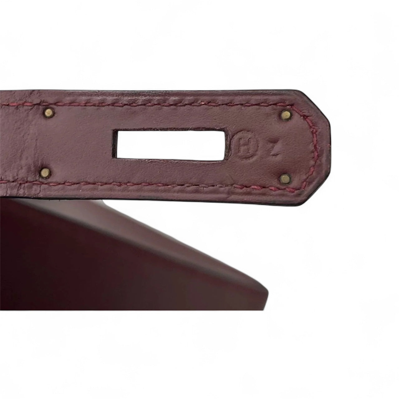 Hermès Kelly 32 Sellier Burgundy Box Leather Gold Hardware