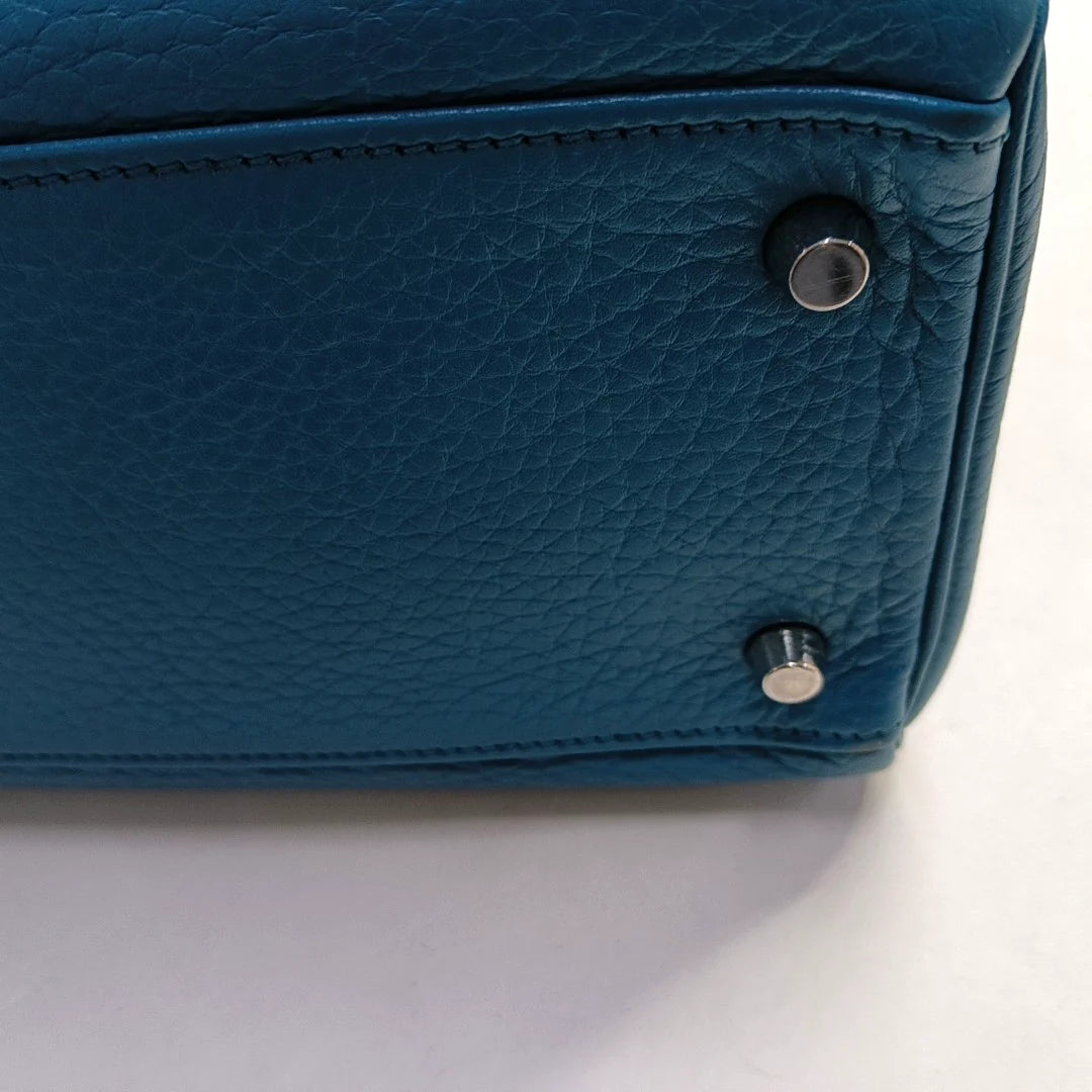 Hermès Kelly Retourne 32 Clemence B3 Bleu Zanzibar com Ferragens Paládio