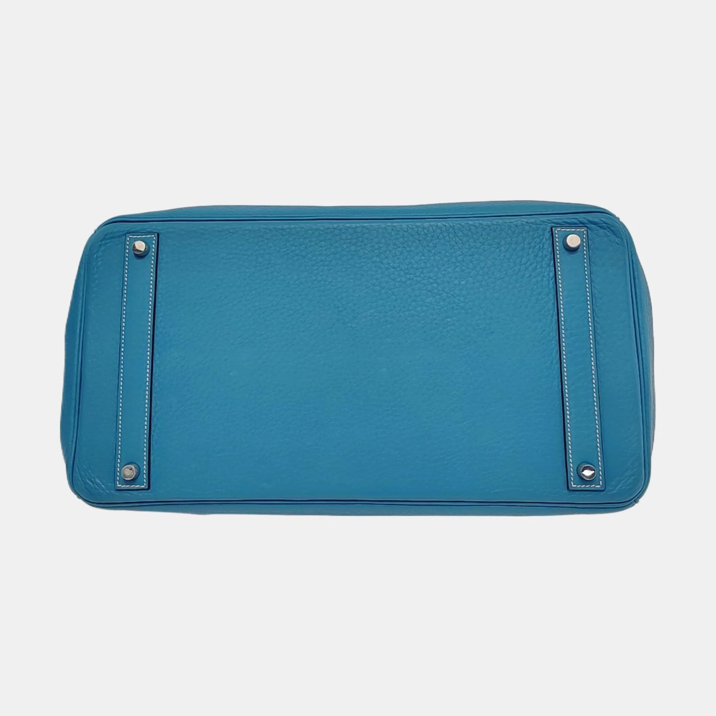 Hermès Birkin 40 Couro Clemence Blue Jeans com Ferragens Paládio