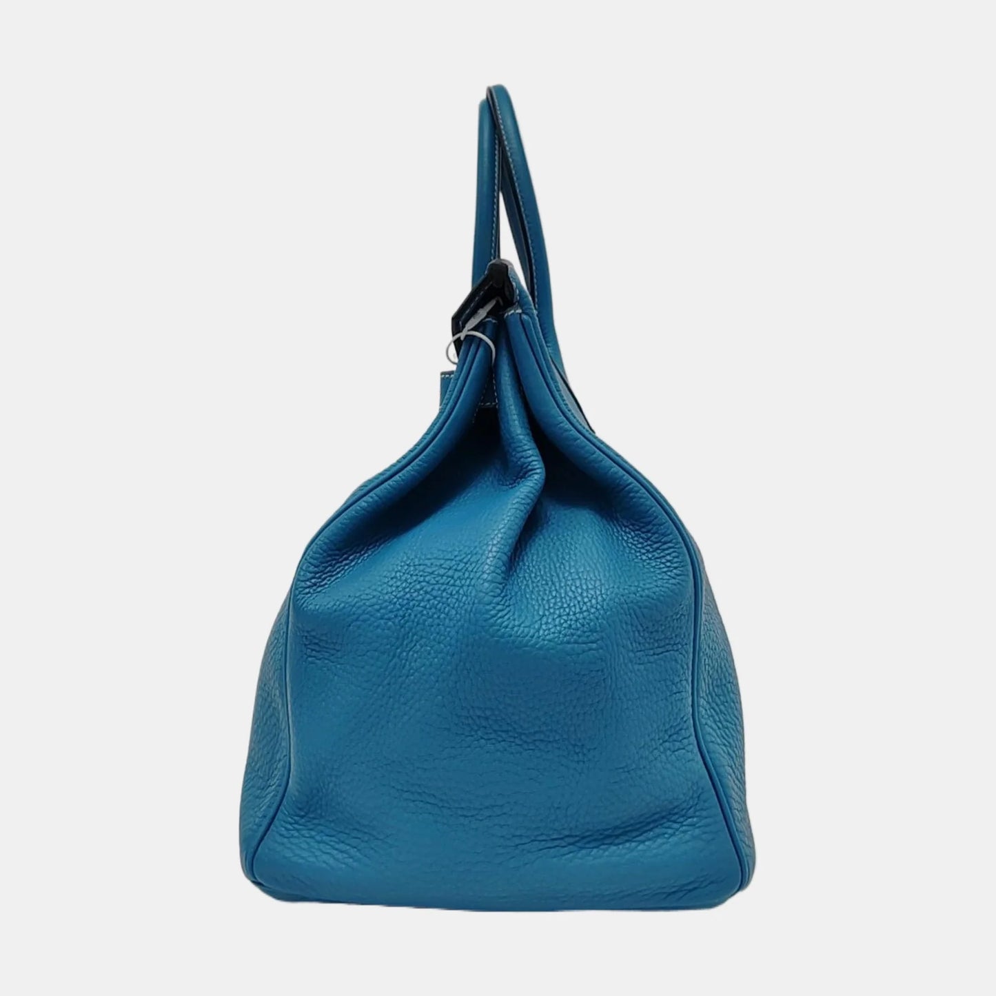 Hermès Birkin 40 Couro Clemence Blue Jeans com Ferragens Paládio