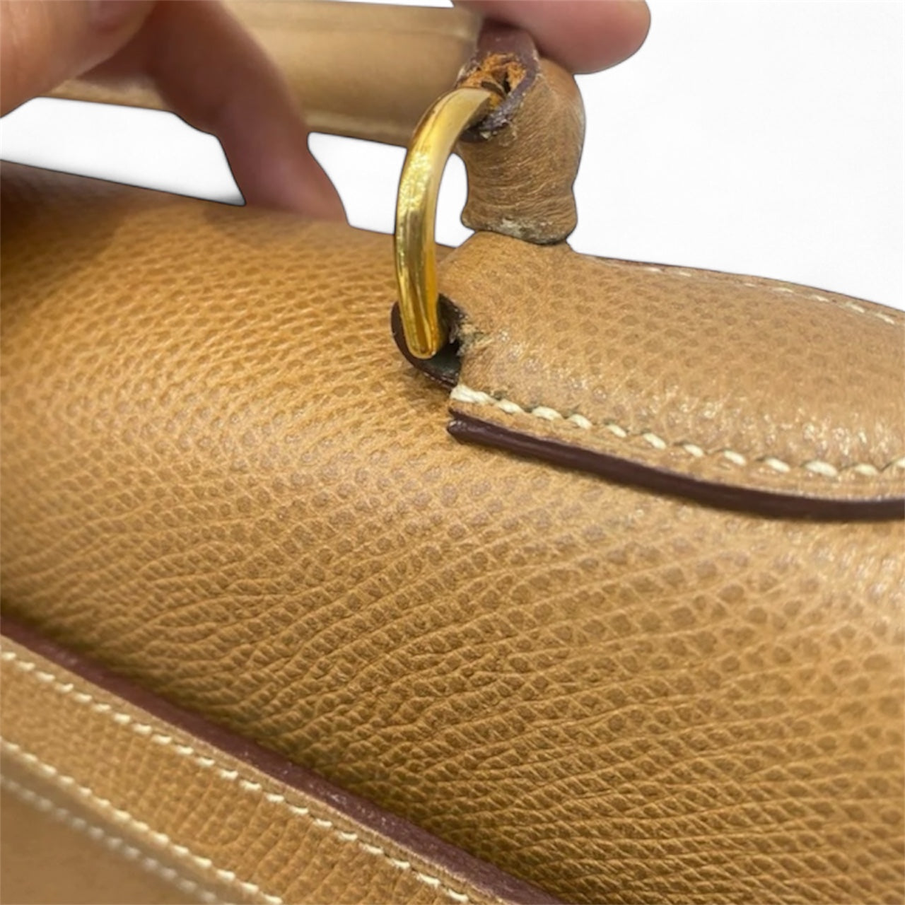 Hermès Kelly 32 Sellier Vintage Gold Epsom Leather Gold Hardware With Strap