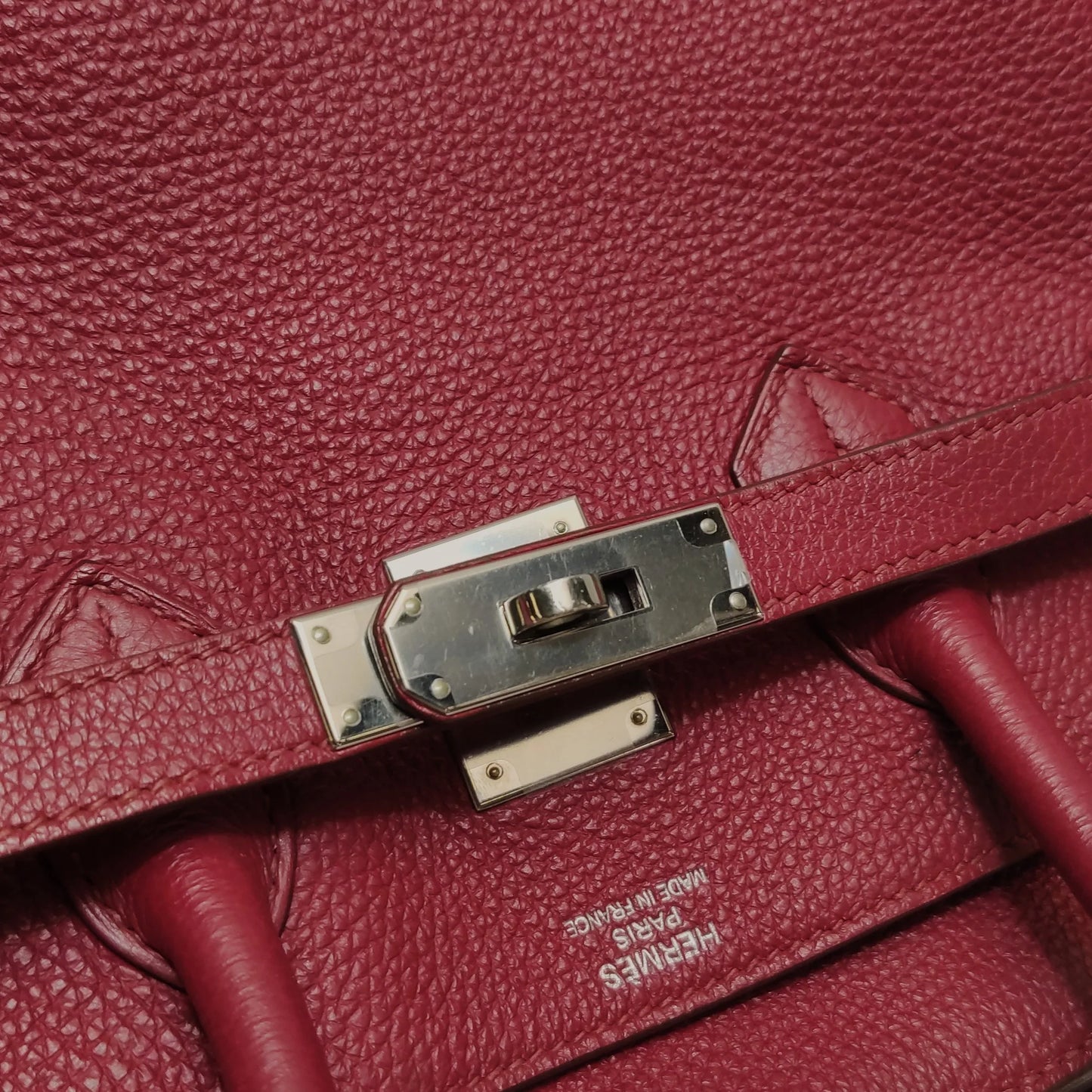 Hermès Birkin 35 Couro Togo B5 Rubis com Ferragens Paládio