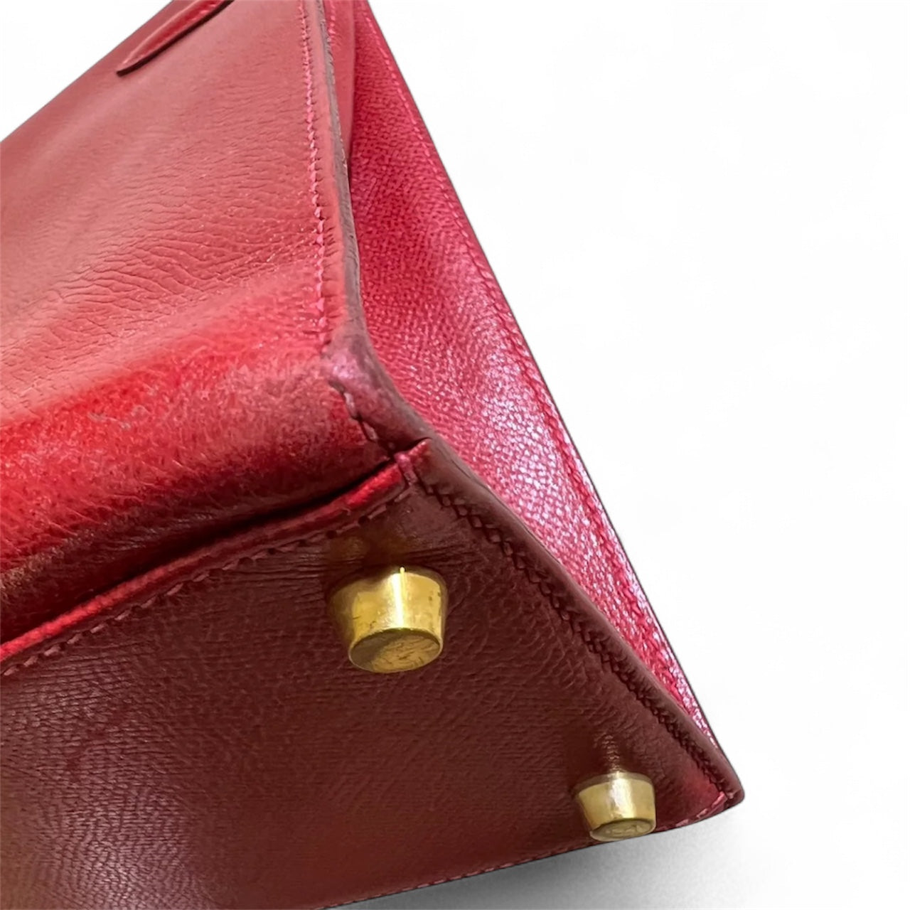 Hermès Kelly Sellier 32 Courchevel Rouge Vif com Ferragens Douradas