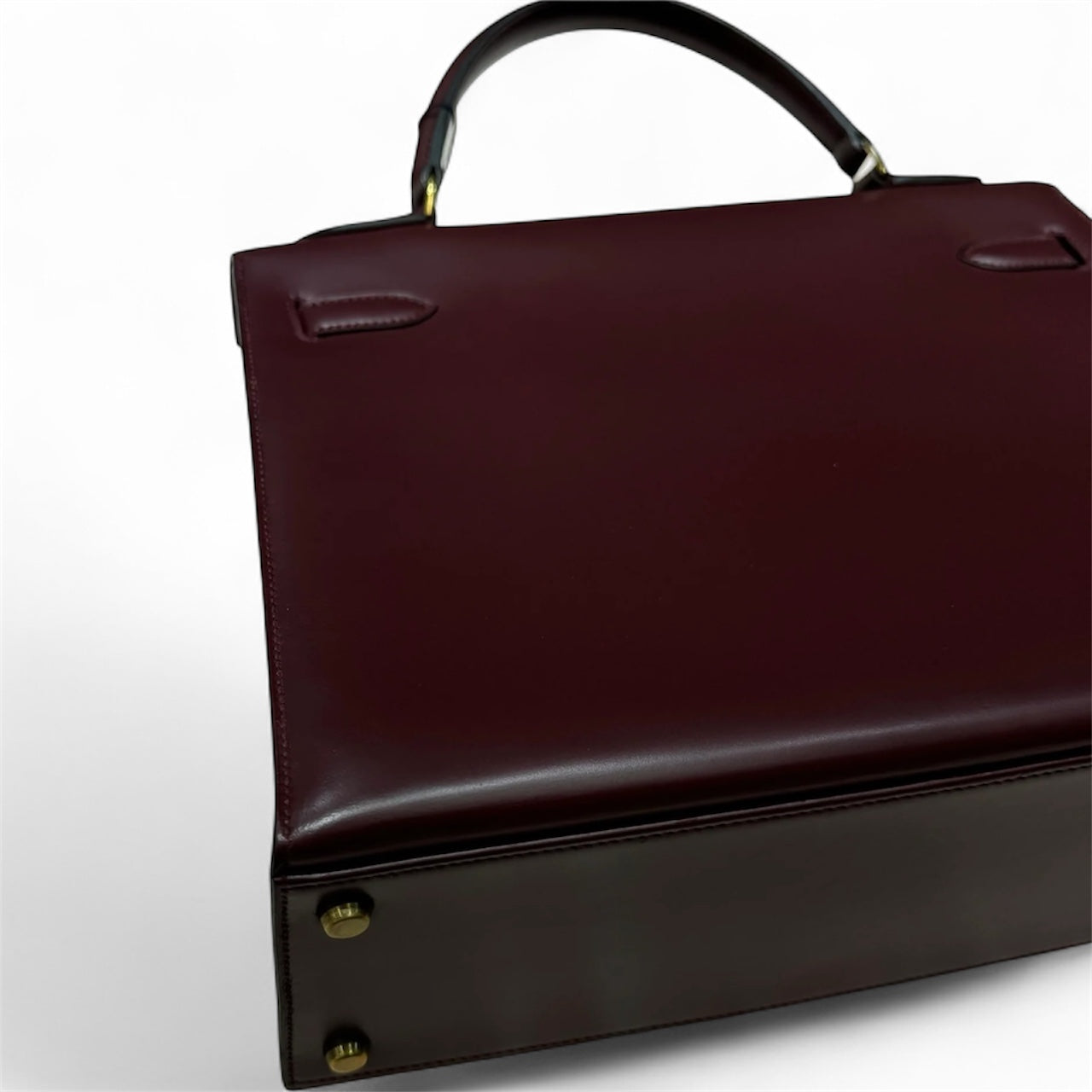 Hermès Kelly 32 Sellier Burgundy Box Leather Gold Hardware