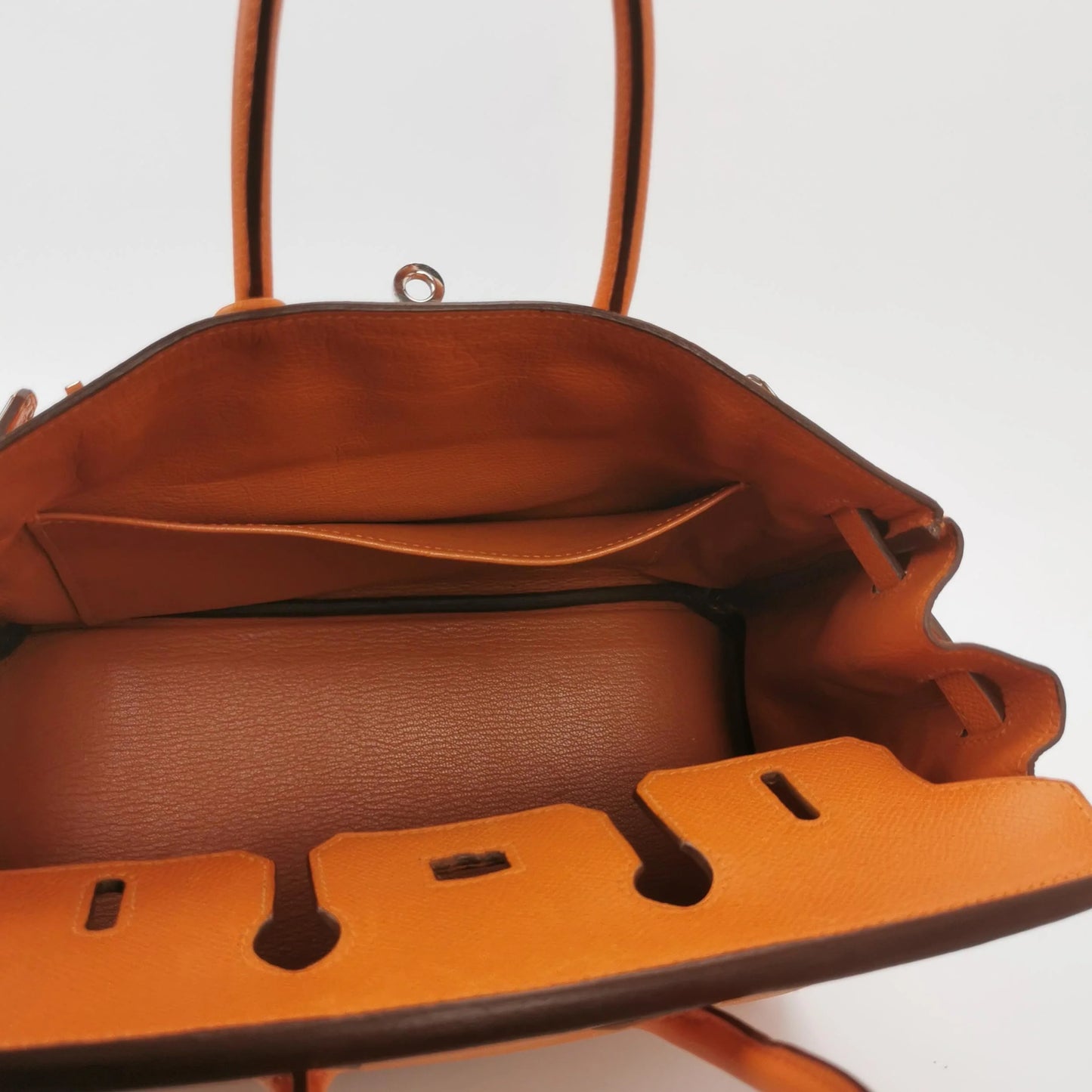 Hermès Birkin 25 Couro Epsom Orange H 93 com Ferragens Paládio Iconic Mini