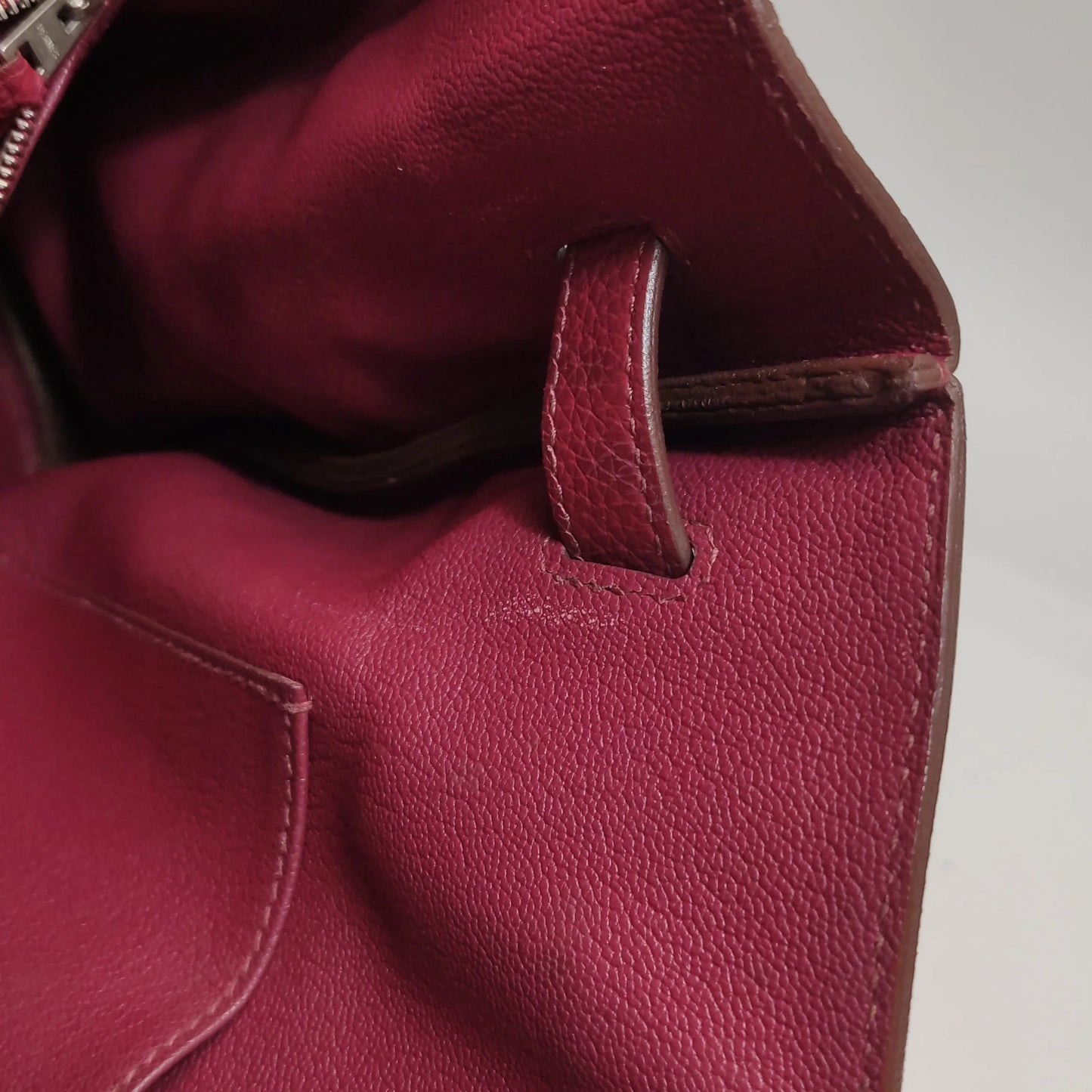 Hermès Birkin 35 Couro Togo B5 Rubis com Ferragens Paládio