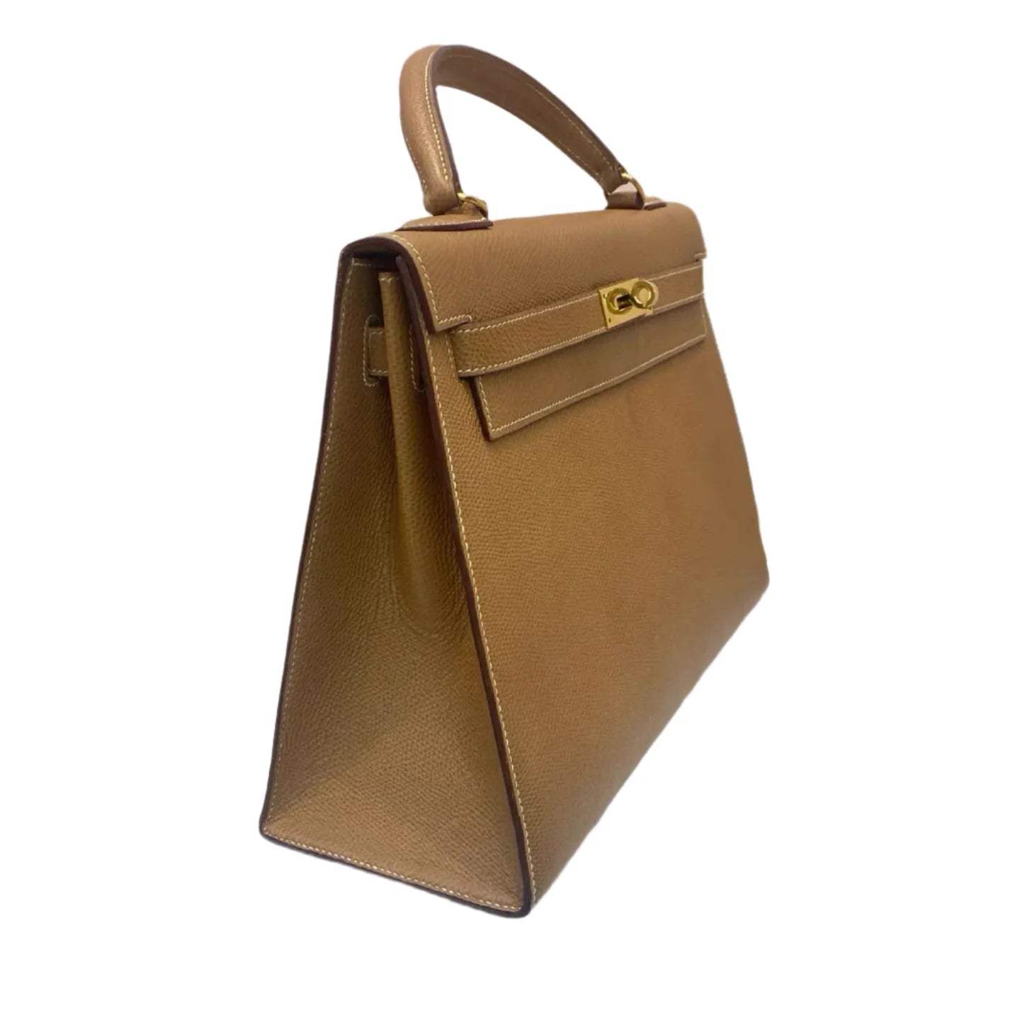Hermès Kelly 32 Sellier Vintage Gold Epsom Leather Gold Hardware With Strap