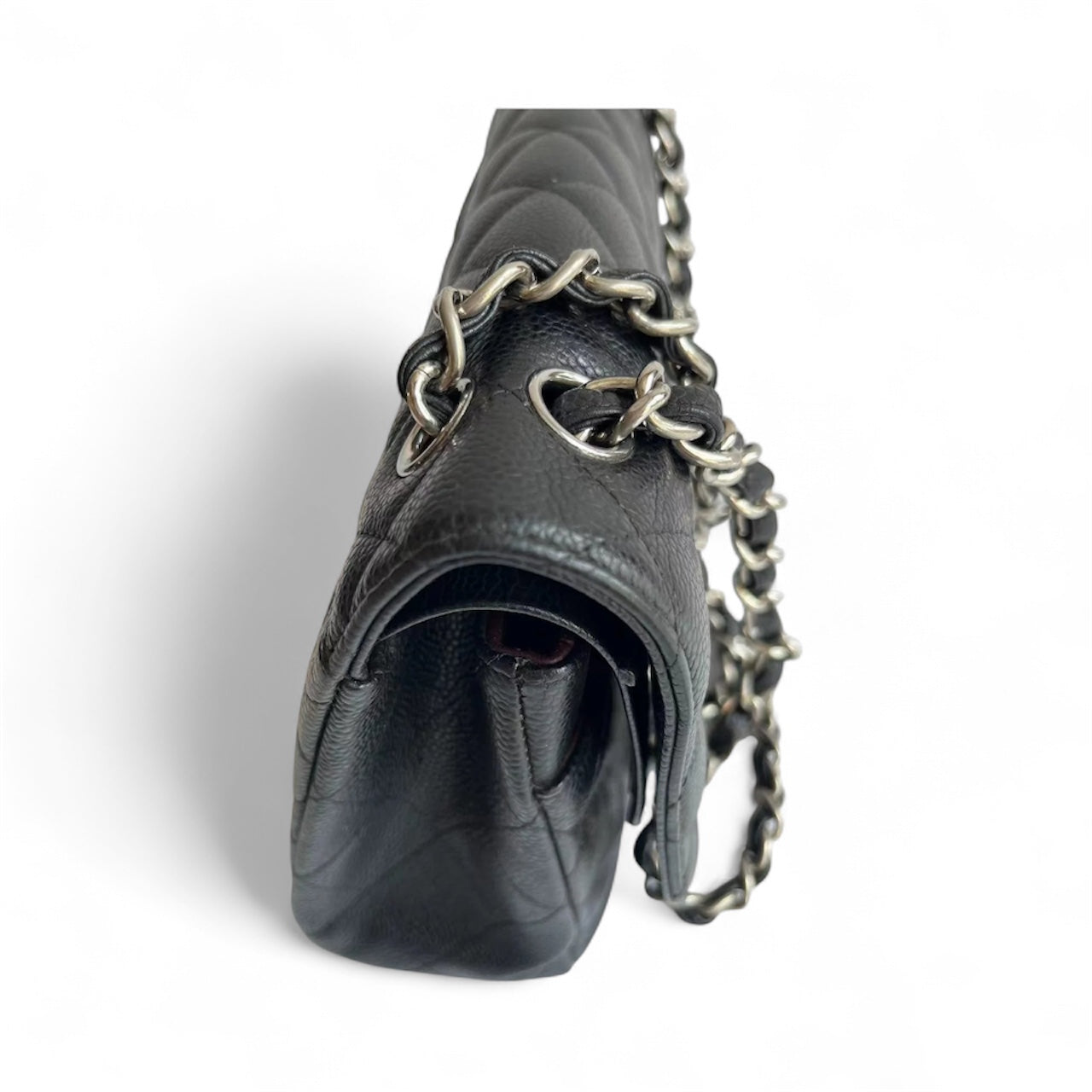 Bolsa Chanel Classic Flap Jumbo – Couro Caviar Preto