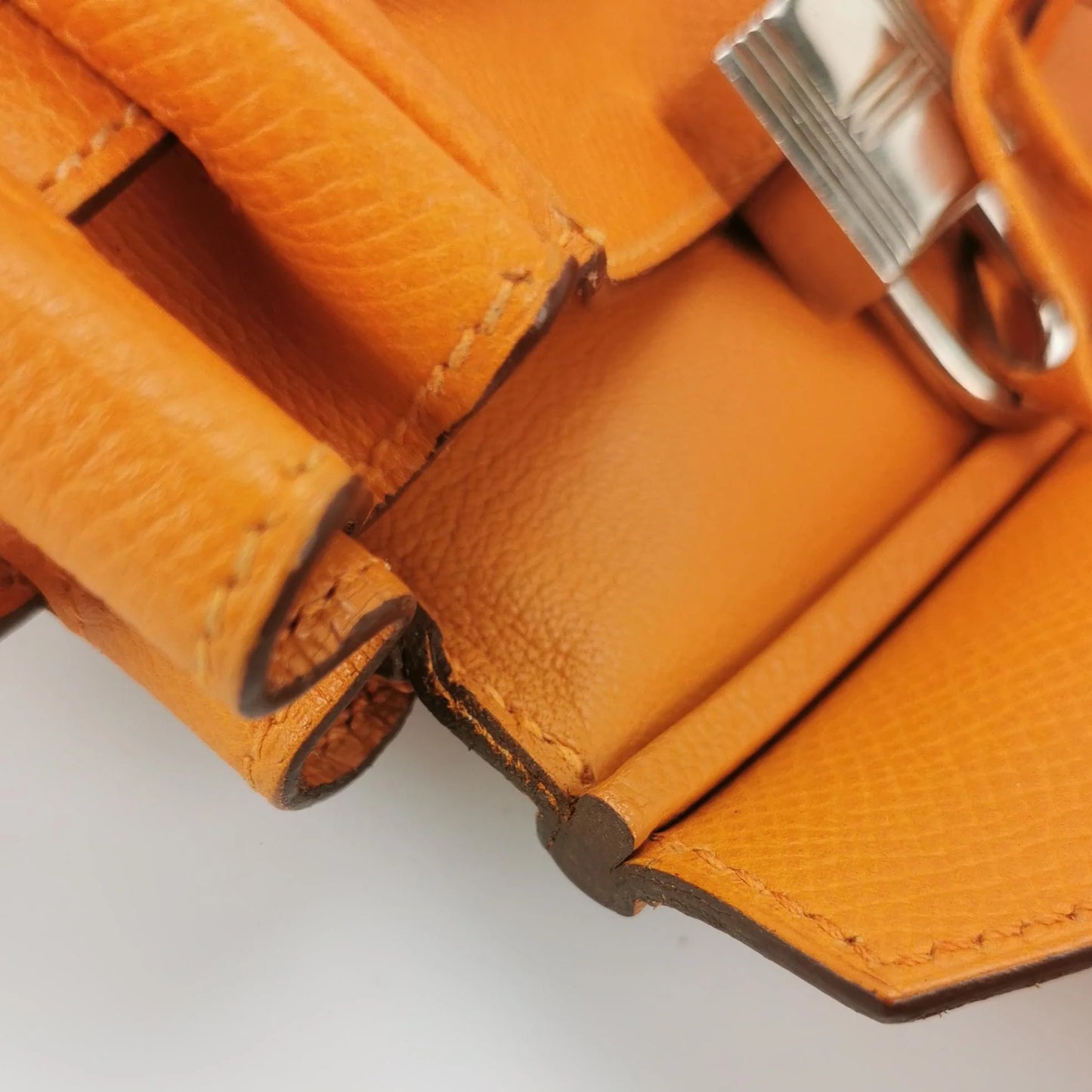 Hermès Birkin 25 Couro Epsom Orange H 93 com Ferragens Paládio Iconic Mini