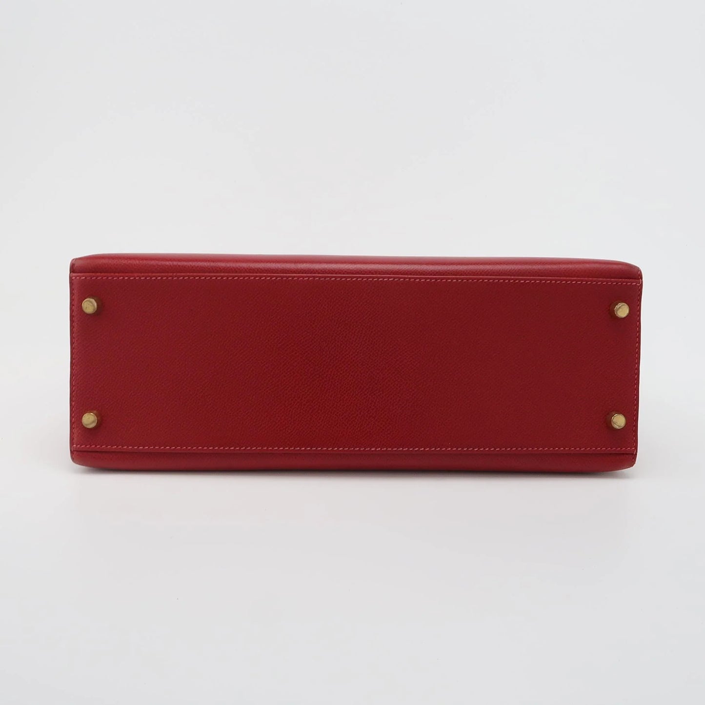 Hermès Kelly Sellier 32 Courchevel Rouge Vif com Ferragens Douradas