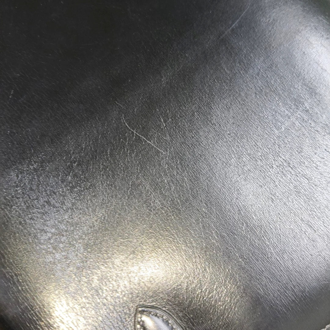 Hermès Kelly Sellier 32 Box Leather Preta com Ferragens Douradas