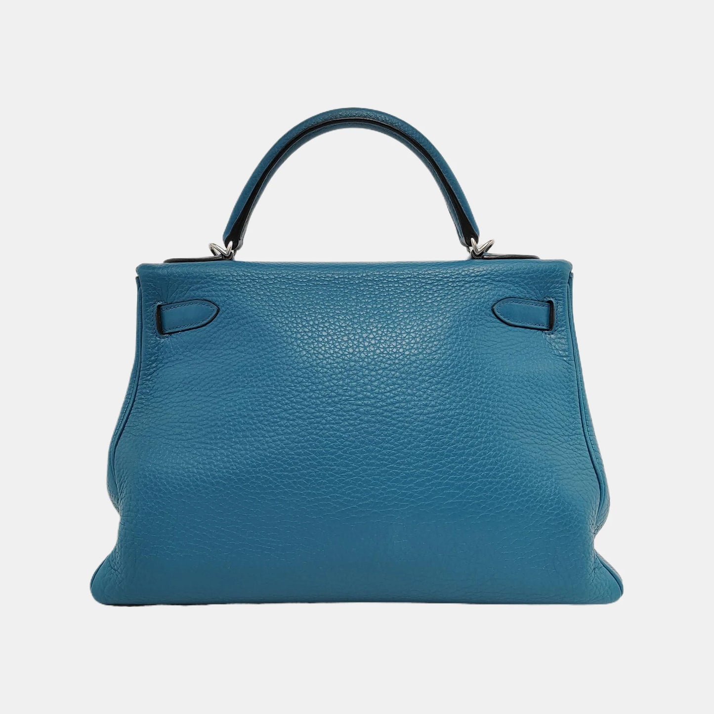 Hermès Kelly Retourne 32 Clemence B3 Bleu Zanzibar com Ferragens Paládio
