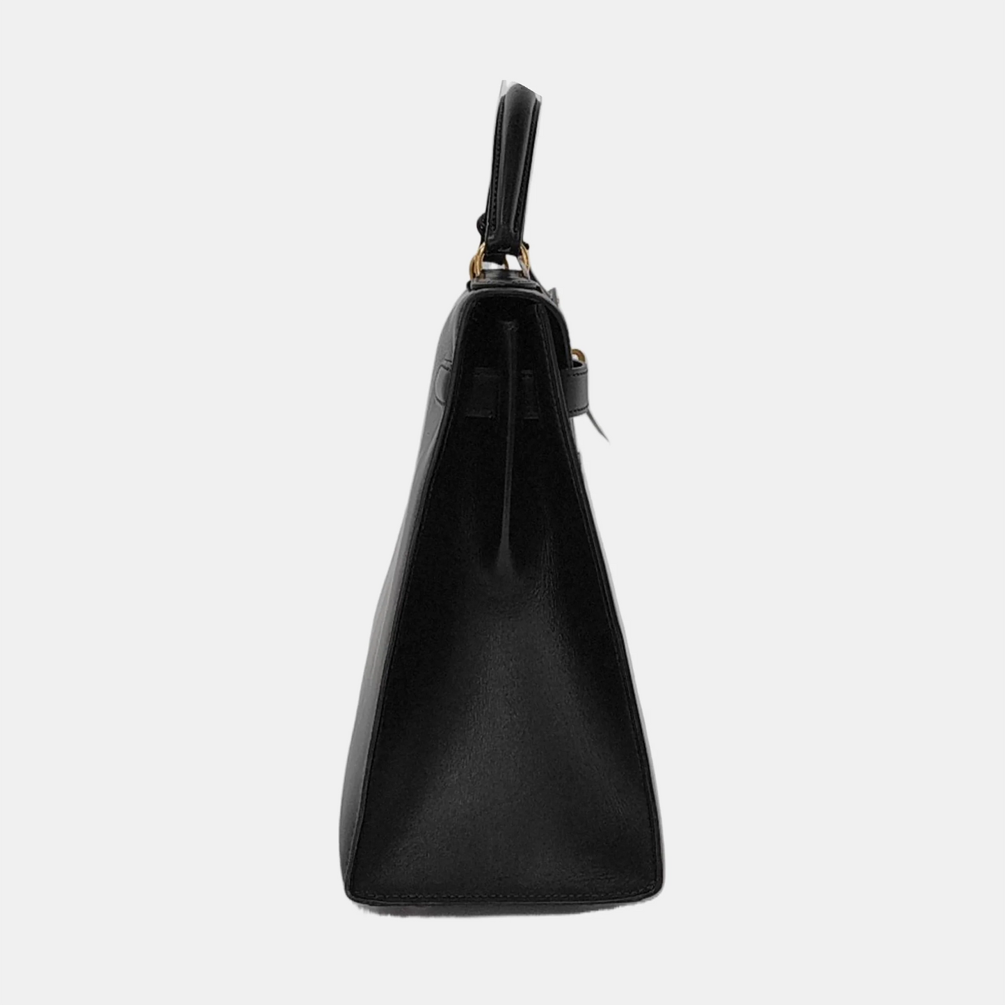 Hermès Kelly Sellier 32 Box Leather Preta com Ferragens Douradas