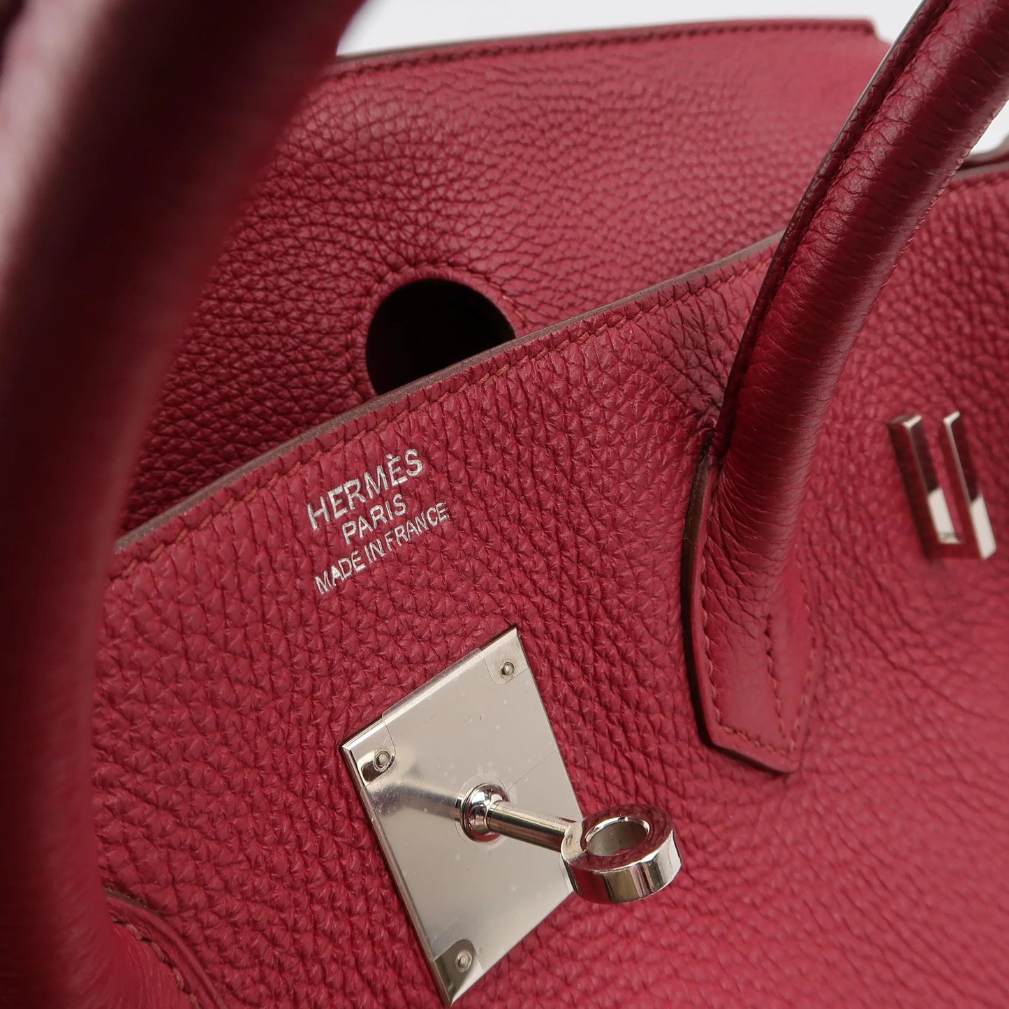 Hermès Birkin 35 Couro Togo B5 Rubis com Ferragens Paládio