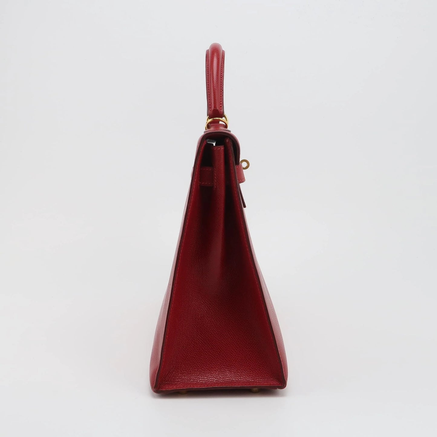 Hermès Kelly Sellier 32 Courchevel Rouge Vif com Ferragens Douradas