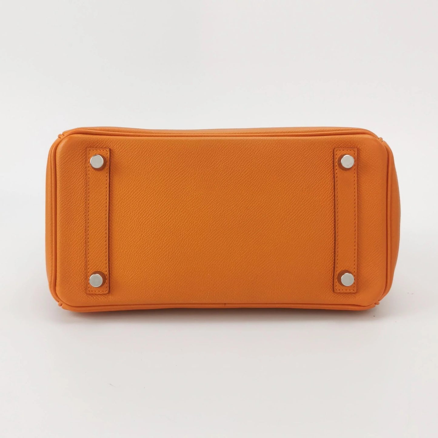 Hermès Birkin 25 Couro Epsom Orange H 93 com Ferragens Paládio Iconic Mini