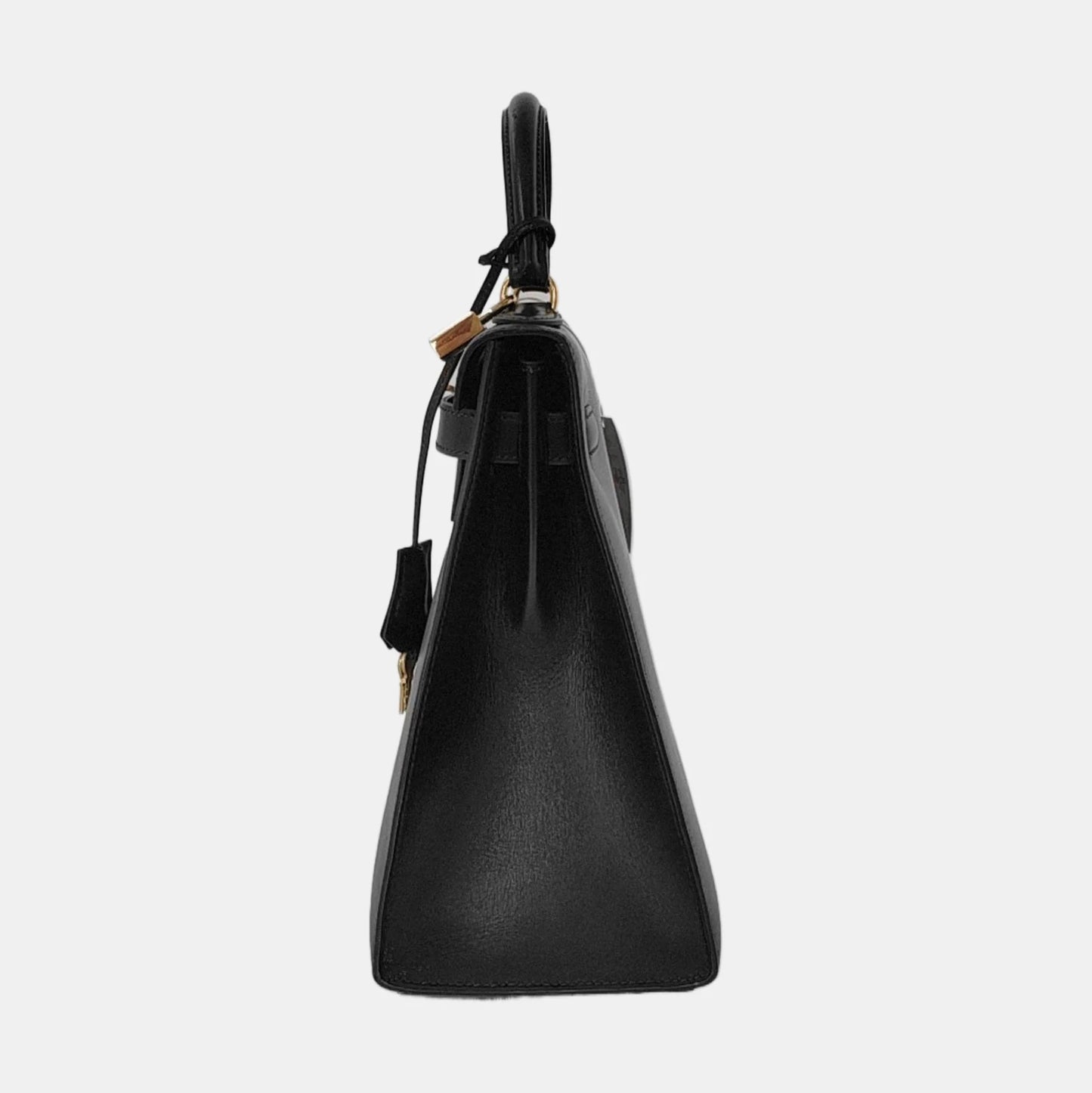 Hermès Kelly Sellier 32 Box Leather Preta com Ferragens Douradas
