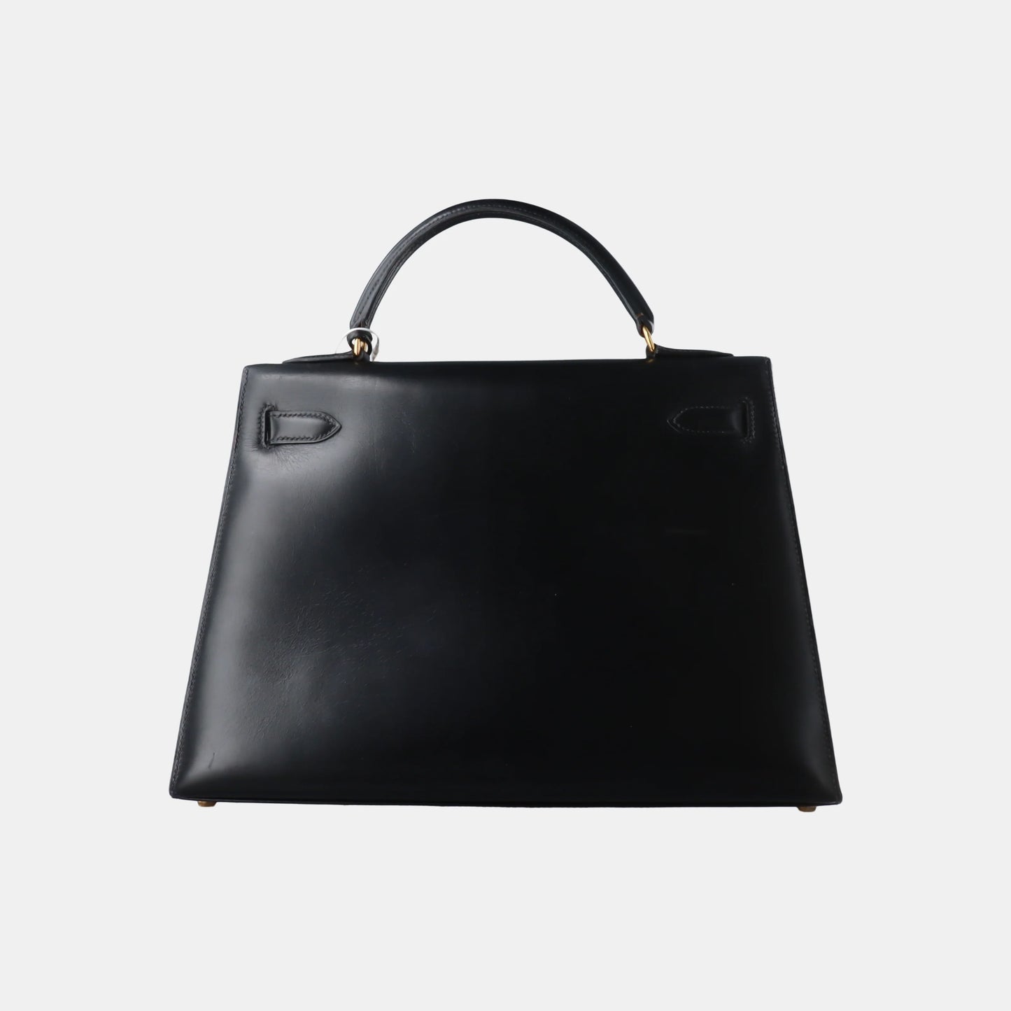 Hermès Kelly Sellier 32 Box Leather Preta com Ferragens Douradas