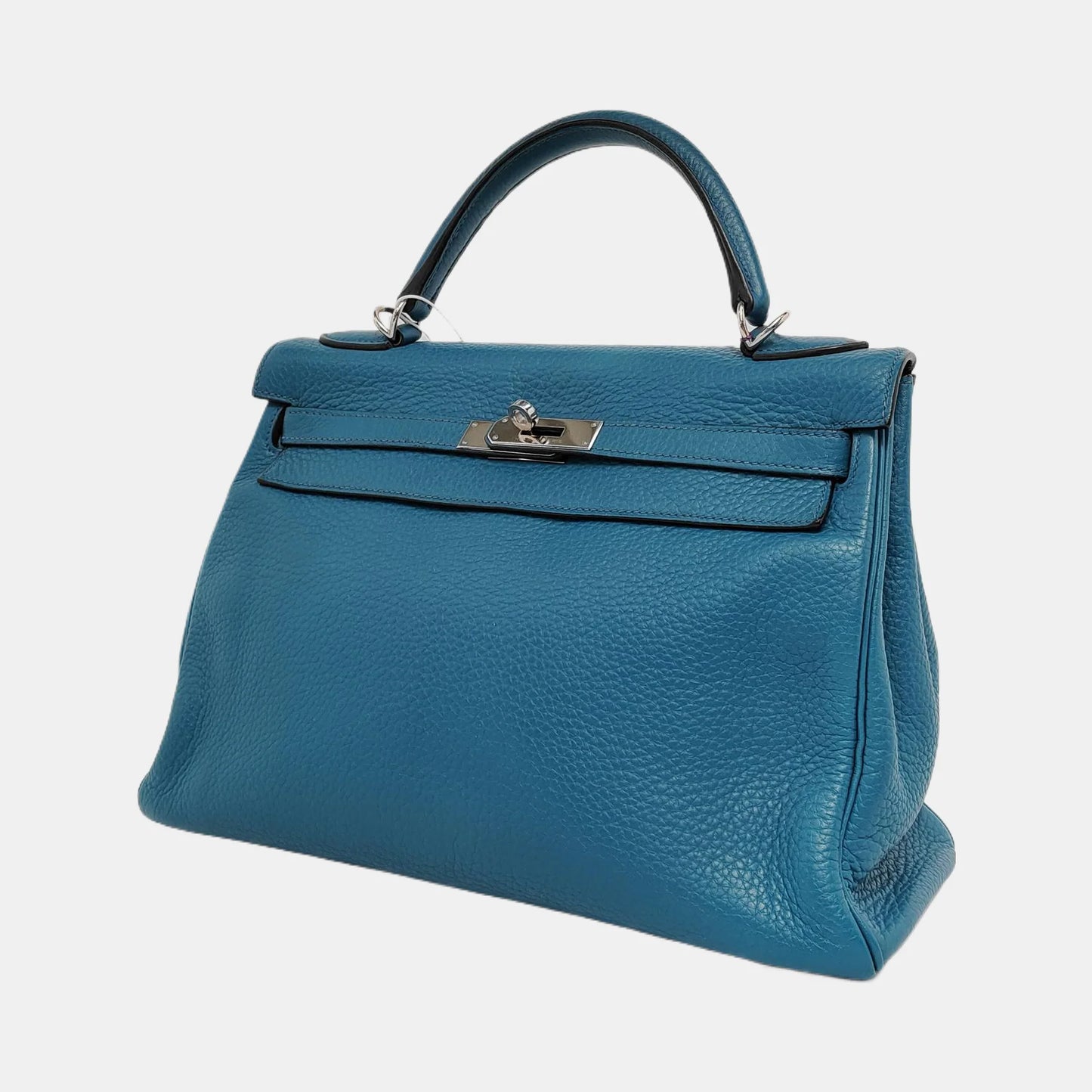 Hermès Kelly Retourne 32 Clemence B3 Bleu Zanzibar com Ferragens Paládio
