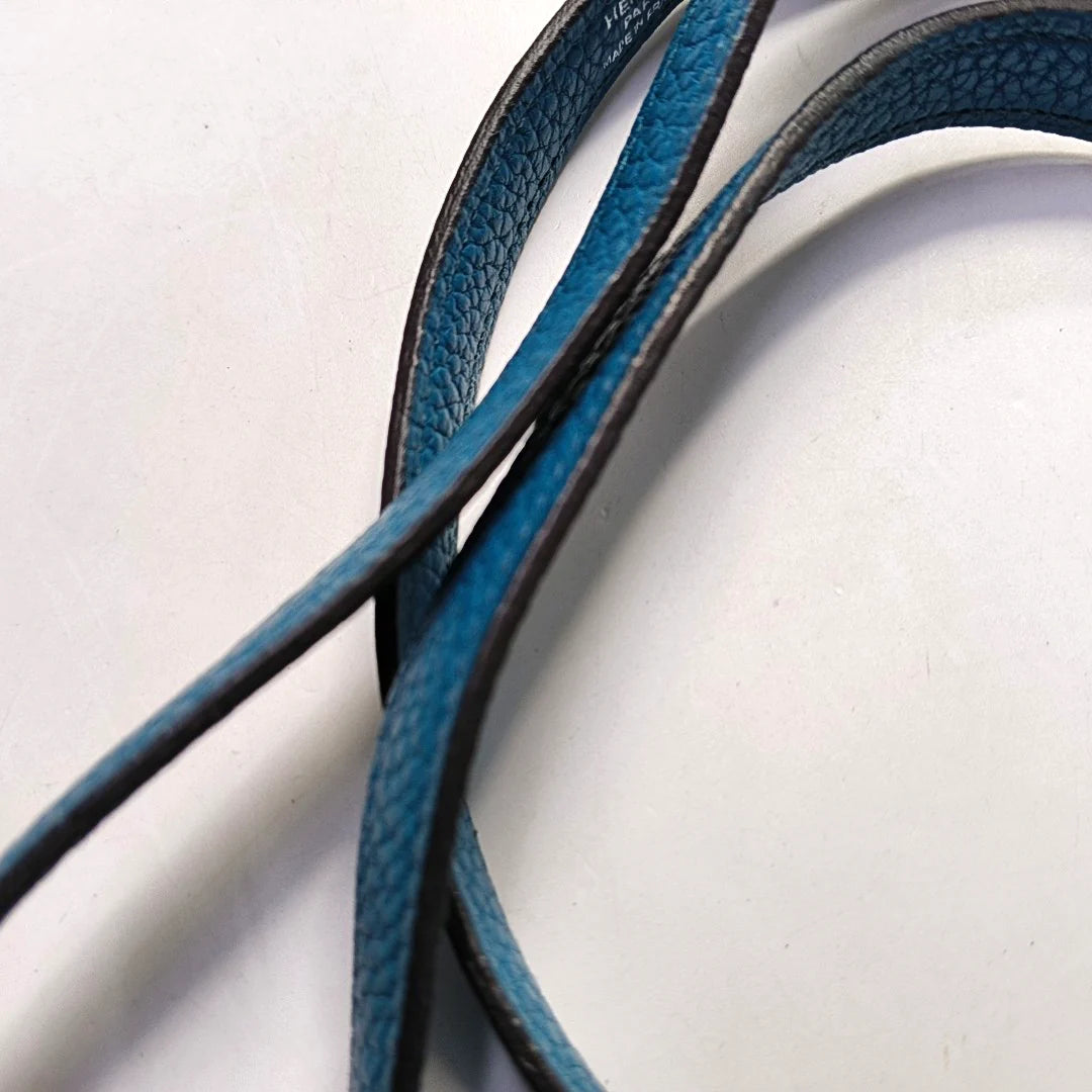 Hermès Kelly Retourne 32 Clemence B3 Bleu Zanzibar com Ferragens Paládio
