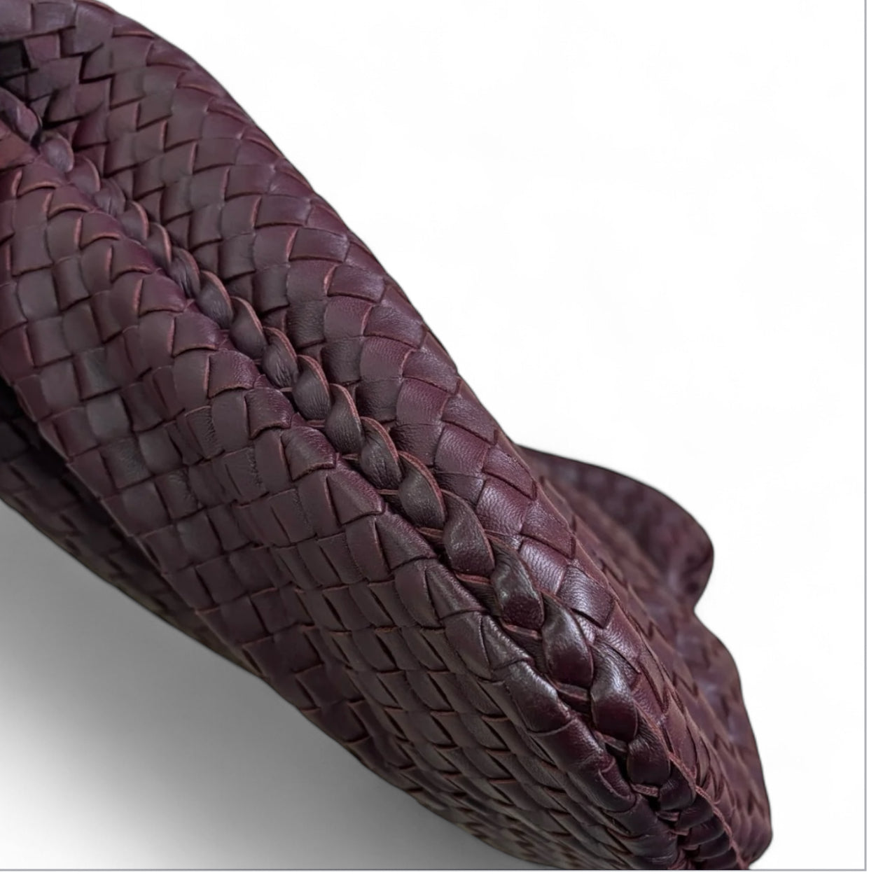 Bolsa Bottega Veneta Veneta Hobo-Couro Burgundy (Vinho) Intrecciato