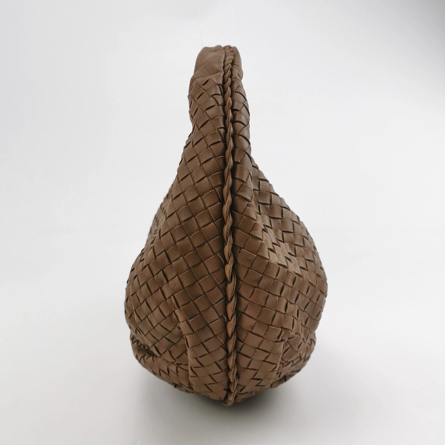 Bolsa Bottega Veneta Belly Hobo – Couro Intrecciato Marrom Chocolate Milk Large