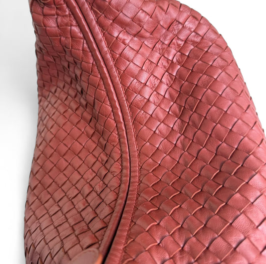 Bolsa Bottega Veneta Veneta Hobo Large-Couro Lambskin Burgundy