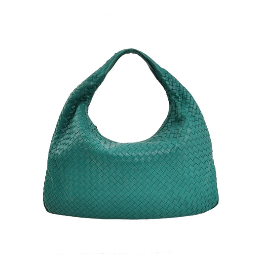Bottega Veneta Veneta Hobo Grande Verde Teal – Couro de Cordeiro