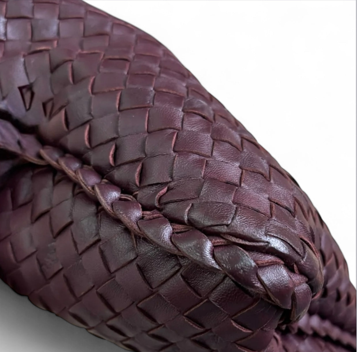 Bolsa Bottega Veneta Veneta Hobo-Couro Burgundy (Vinho) Intrecciato