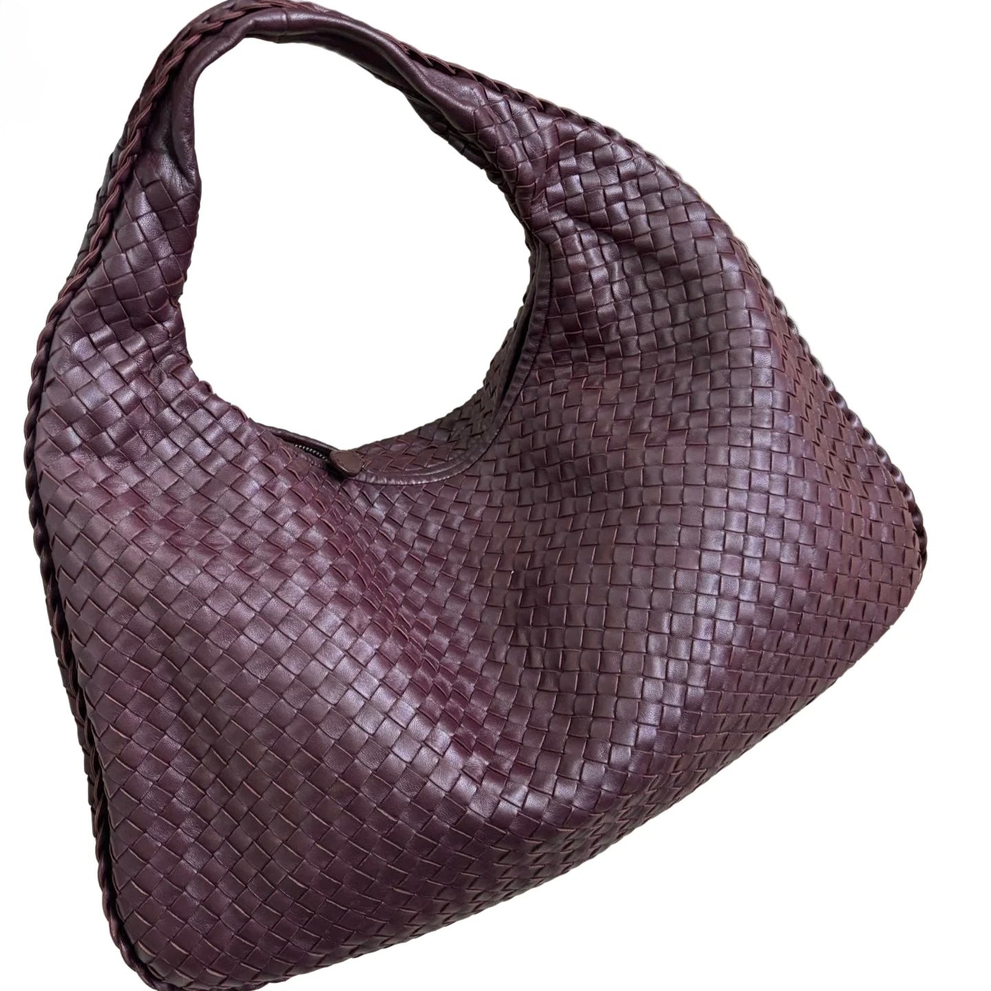 Bolsa Bottega Veneta Veneta Hobo-Couro Burgundy (Vinho) Intrecciato