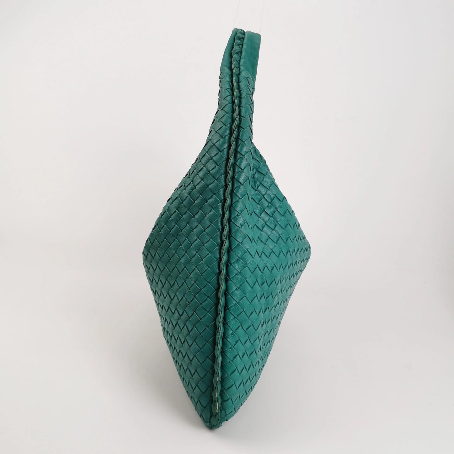 Bottega Veneta Veneta Hobo Grande Verde Teal – Couro de Cordeiro