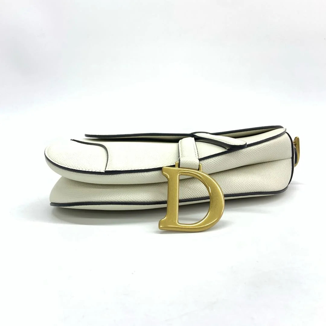 Bolsa Dior Saddle Média – Couro Branco