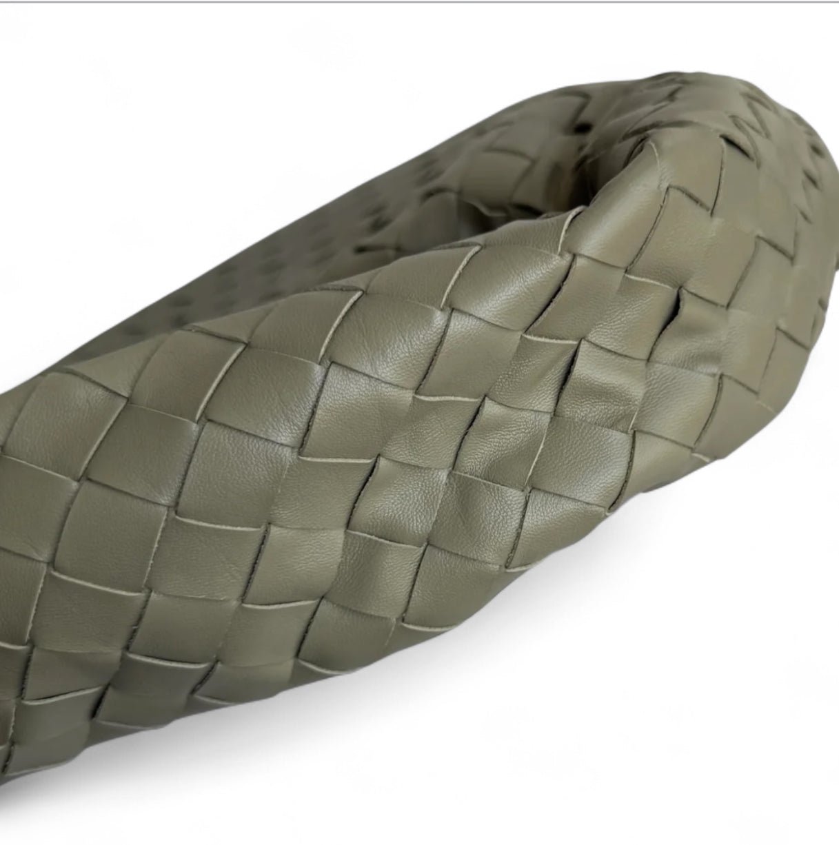 Bottega Veneta Hop Hobo Pequena em Couro Intrecciato Verde Travertine