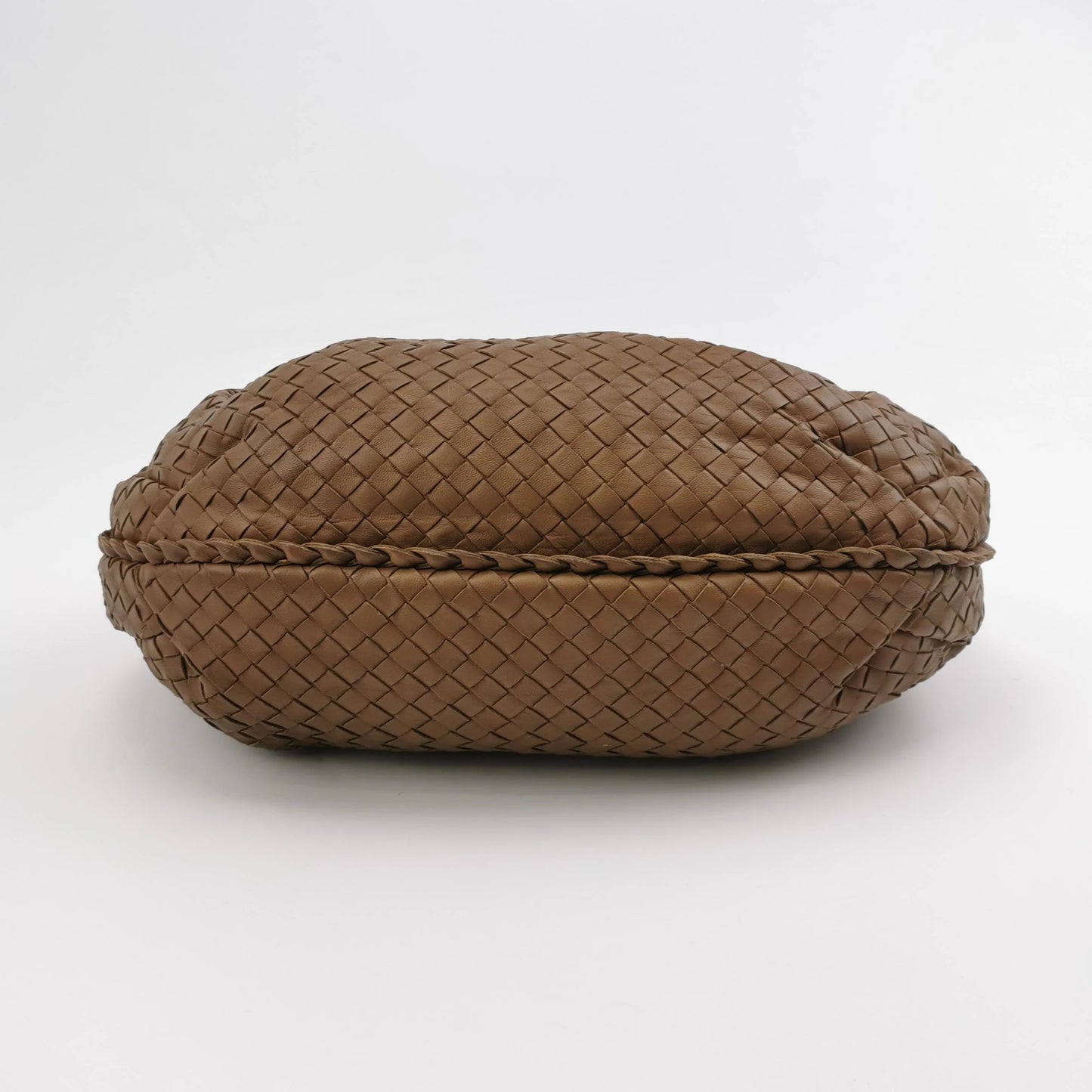 Bolsa Bottega Veneta Belly Hobo – Couro Intrecciato Marrom Chocolate Milk Large