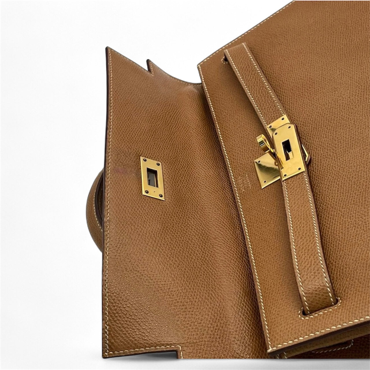 Hermès Kelly 32 Sellier Vintage Gold Epsom Leather Gold Hardware With Strap