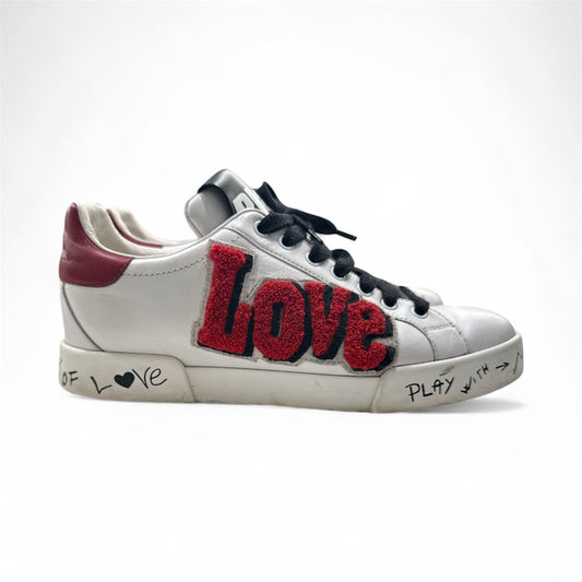 Tênis Dolce & Gabbana Love – Branco e Vermelho