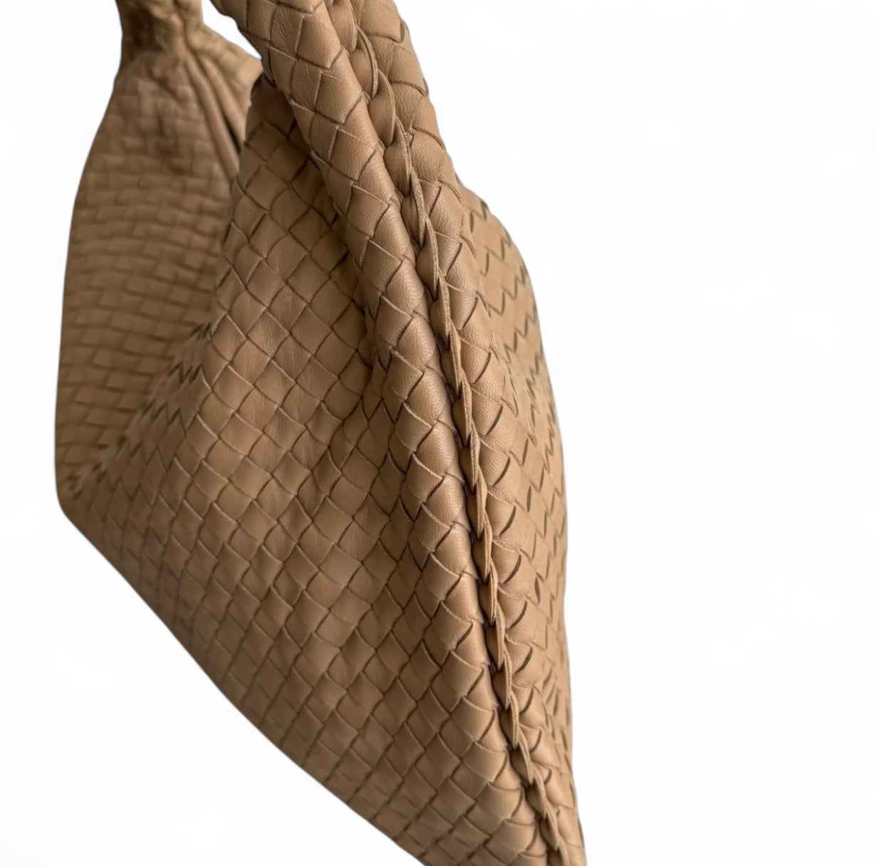 Bottega  Veneta Hobo Light Camel Brown Intrecciato Leather Bag