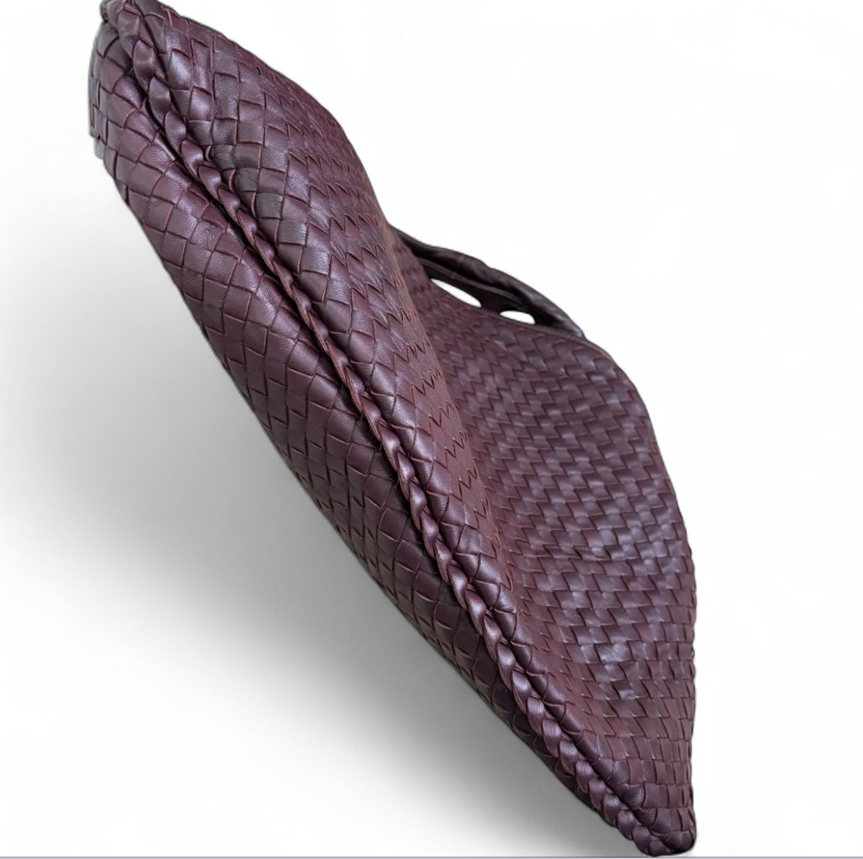 Bolsa Bottega Veneta Veneta Hobo-Couro Burgundy (Vinho) Intrecciato