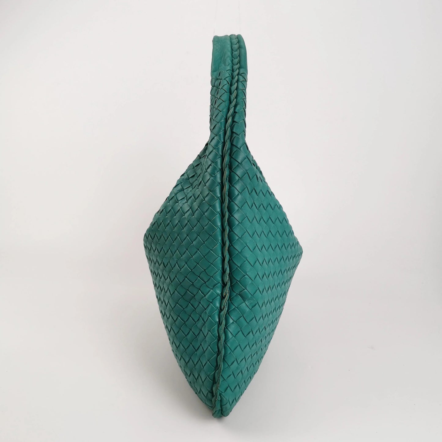 Bottega Veneta Veneta Hobo Grande Verde Teal – Couro de Cordeiro