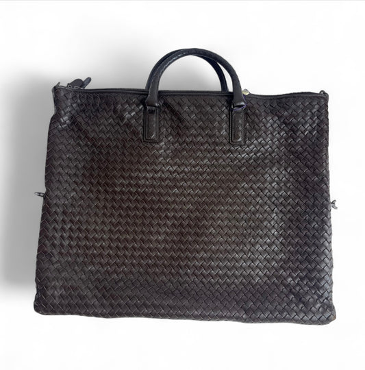 Bottega Veneta Maxi Convertible Tote Dark Chocolate Brown