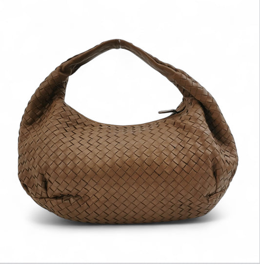 Bolsa Bottega Veneta Belly Hobo – Couro Intrecciato Marrom Chocolate Milk Large