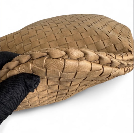 Bottega  Veneta Hobo Light Camel Brown Intrecciato Leather Bag