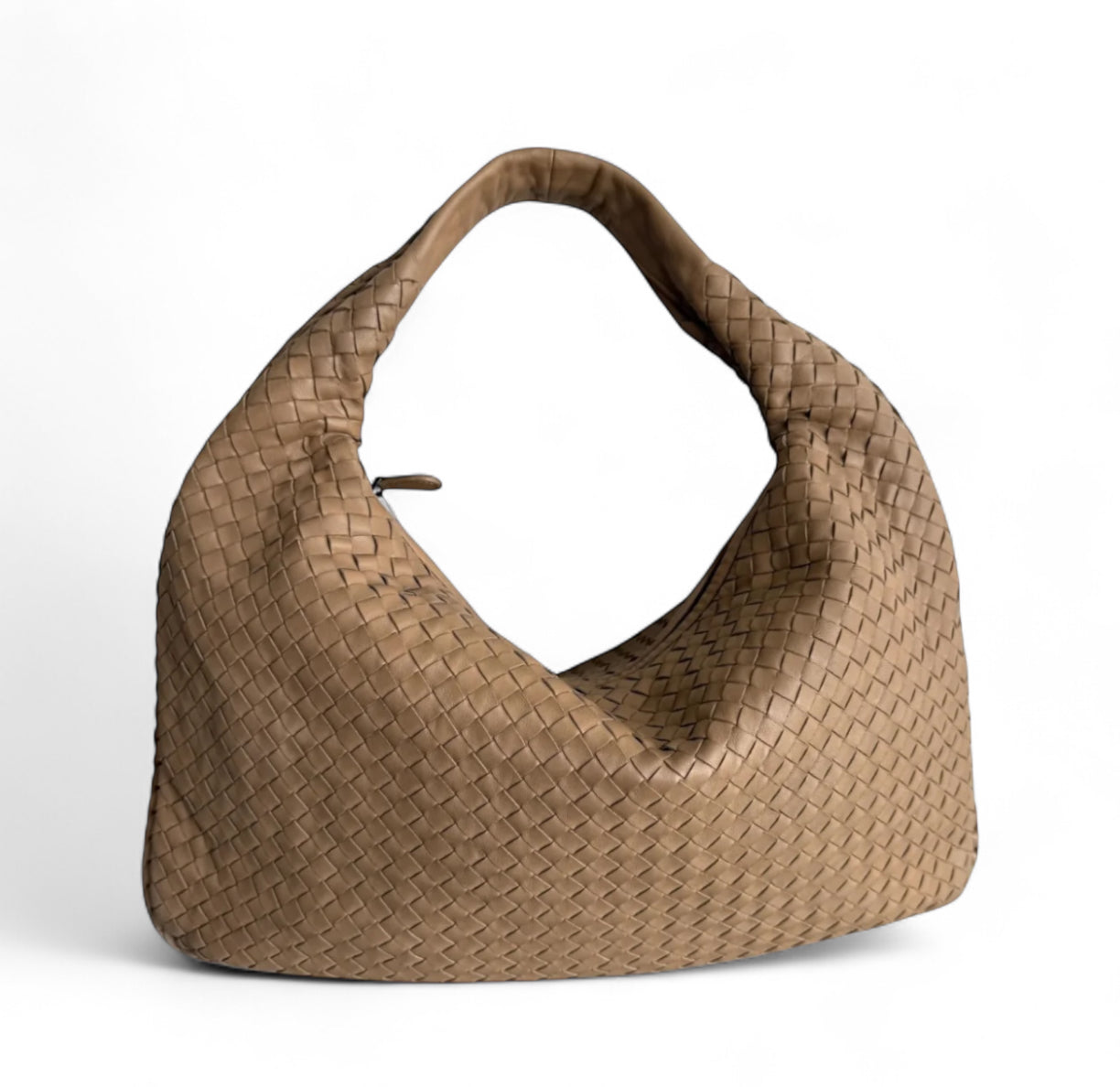 Bottega  Veneta Hobo Light Camel Brown Intrecciato Leather Bag