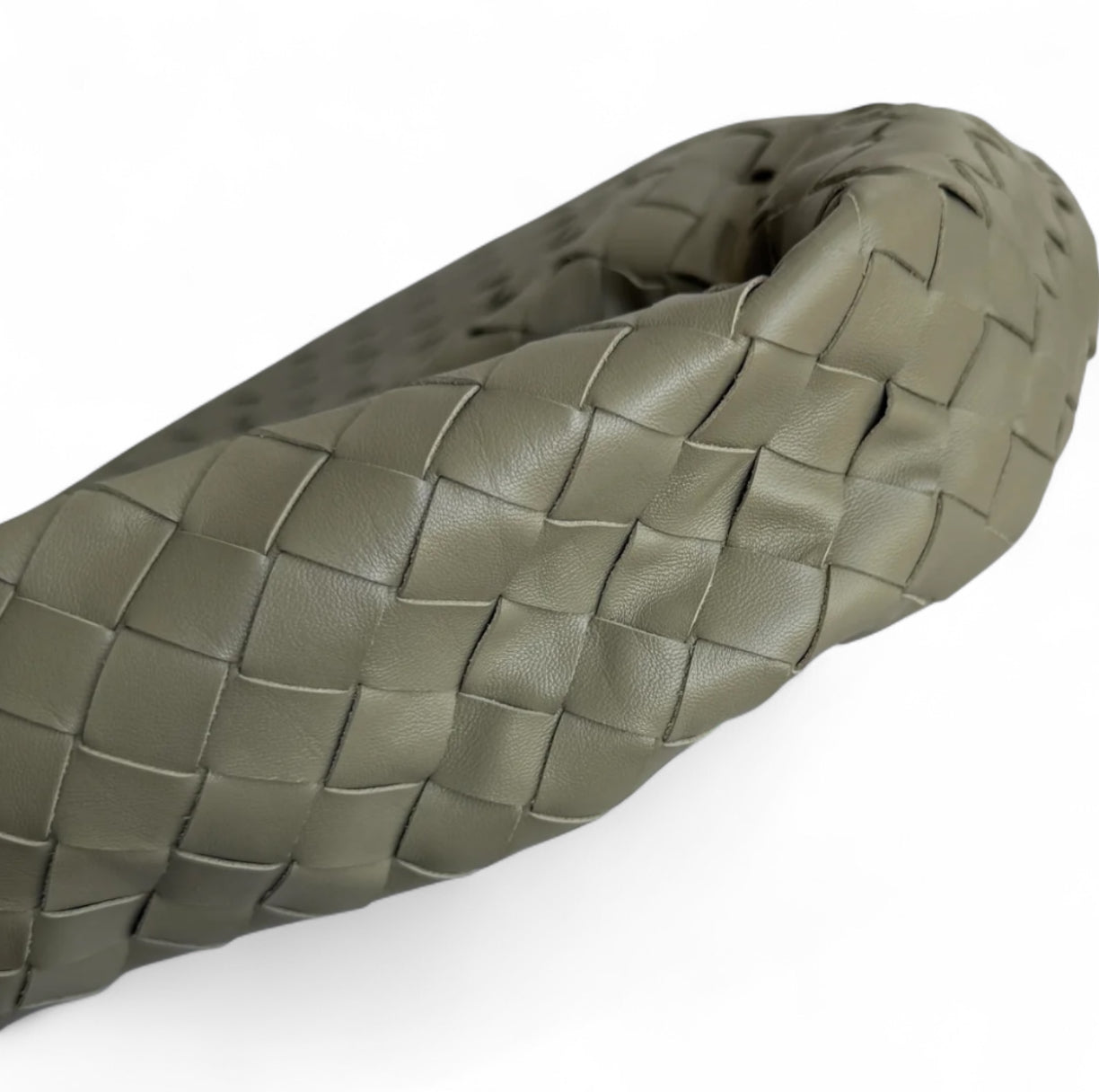 Bottega Veneta Hop Hobo Pequena em Couro Intrecciato Verde Travertine