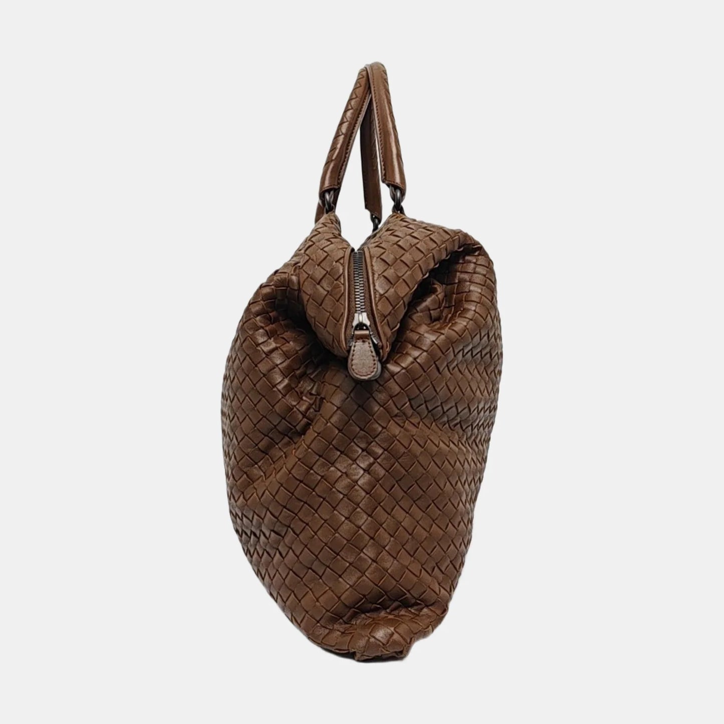 Bolsa Bottega Veneta Maxi Convertible Tote-Couro Marrom Chocolate