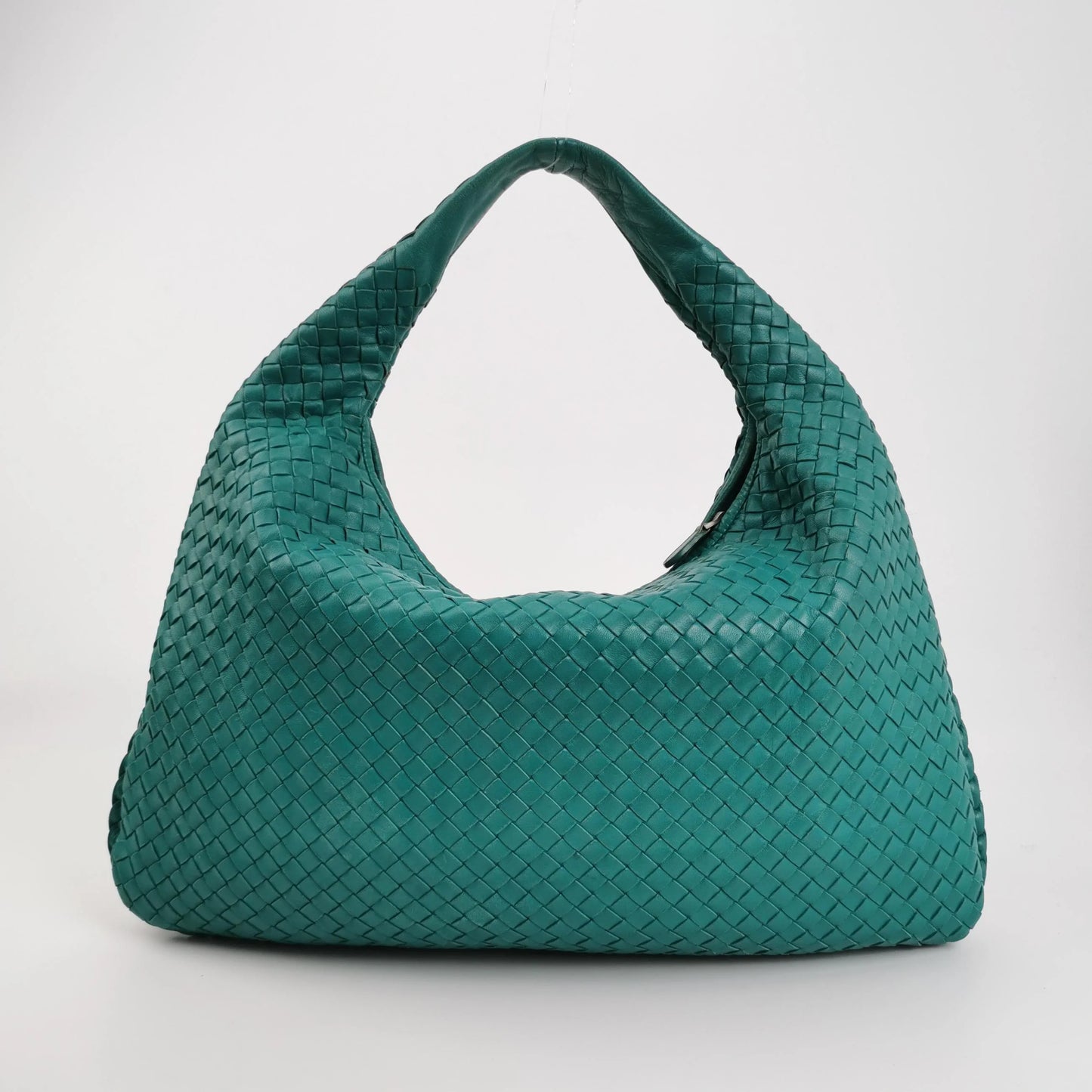 Bottega Veneta Veneta Hobo Grande Verde Teal – Couro de Cordeiro