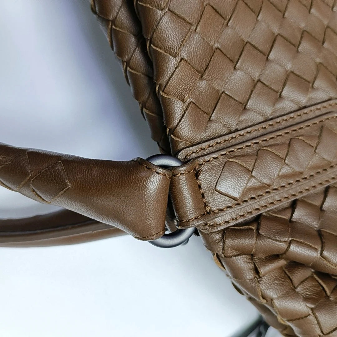 Bolsa Bottega Veneta Maxi Convertible Tote-Couro Marrom Chocolate